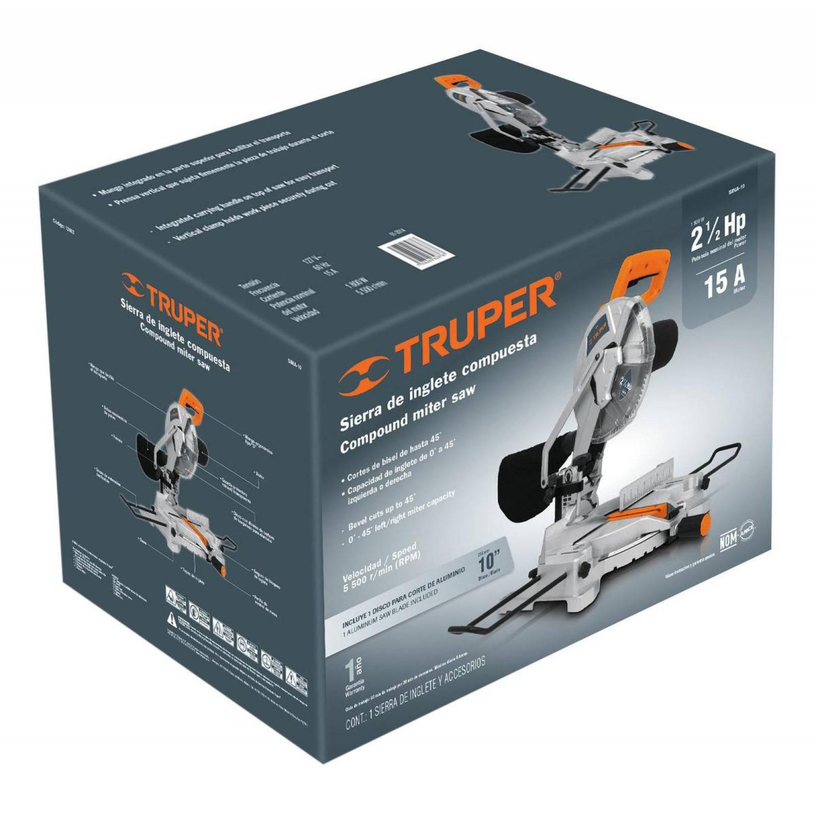 Sierra De Inglete Para Corte En Aluminio 10' Truper 