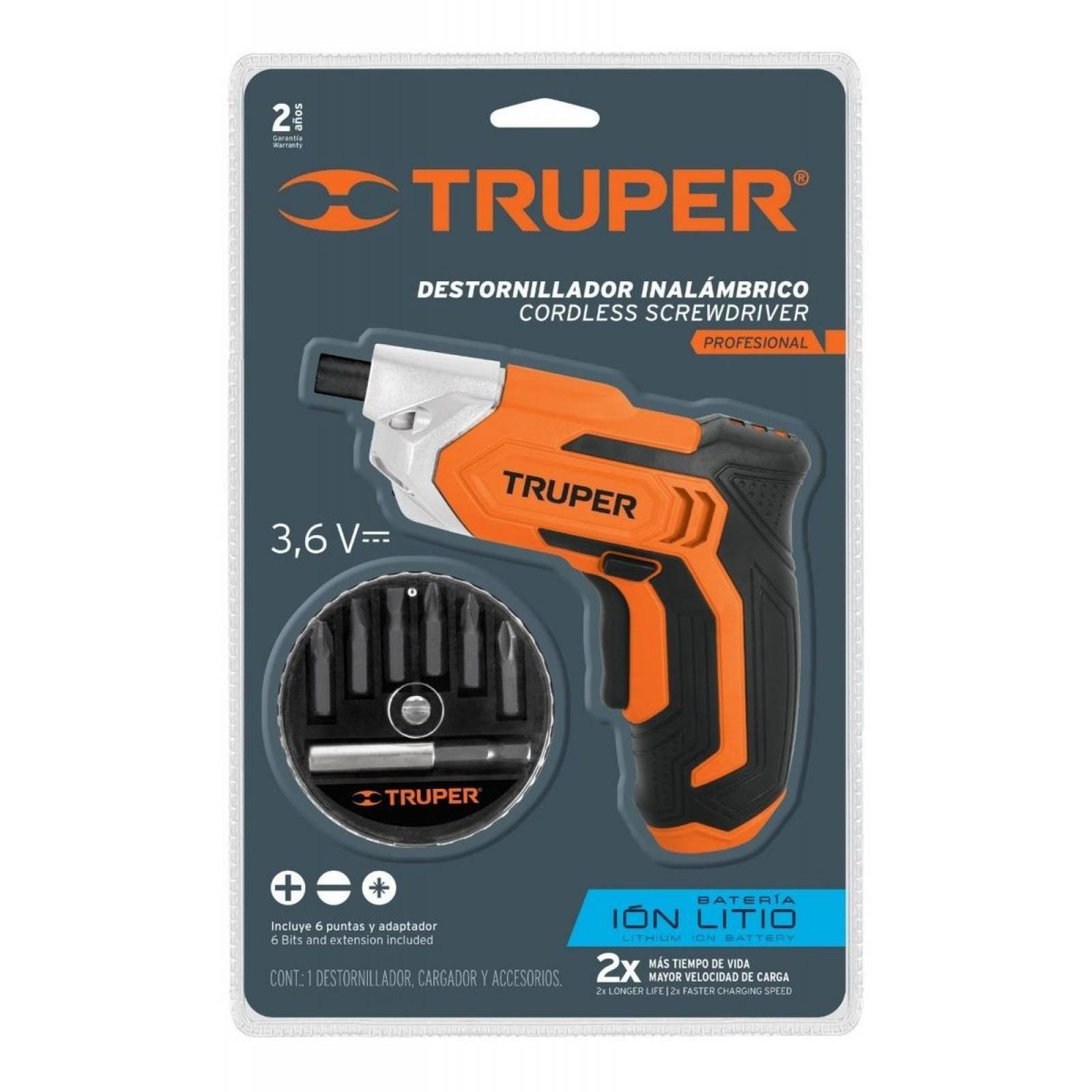 Destornillador inalámbrico 3.6 V, Truper