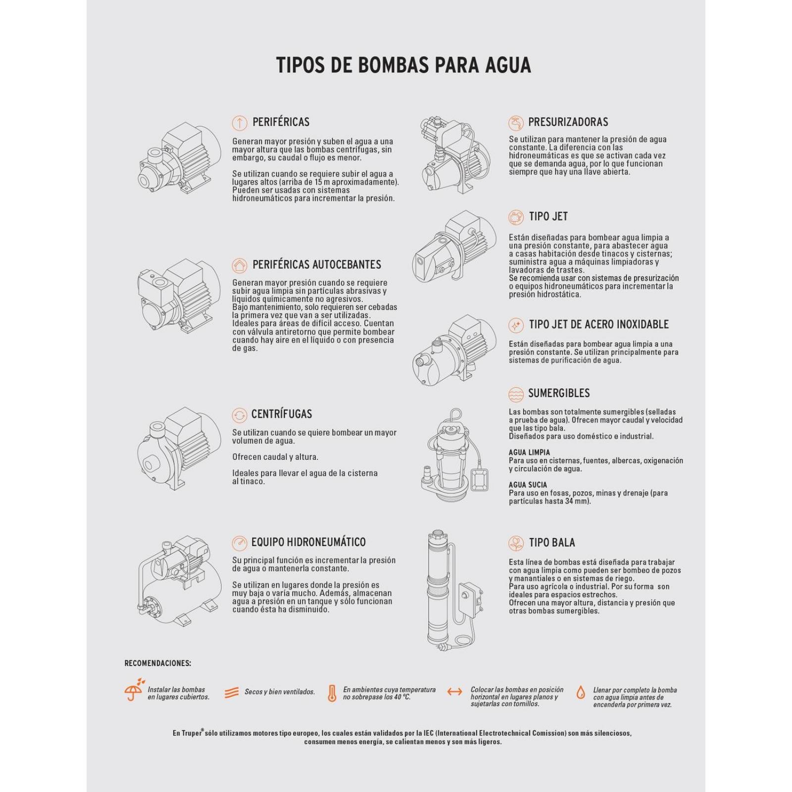 Bomba presurizadora 1/3 HP, con sensor regulable, Truper 