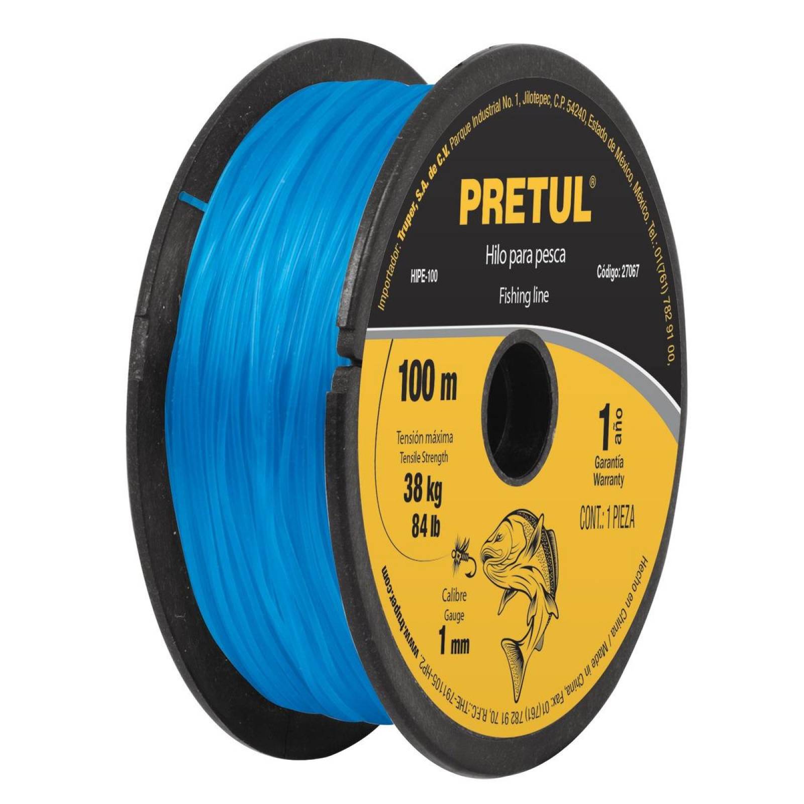 Hilo Para Pesca Rollo 100 M Calibre 100 Mm Pretul 