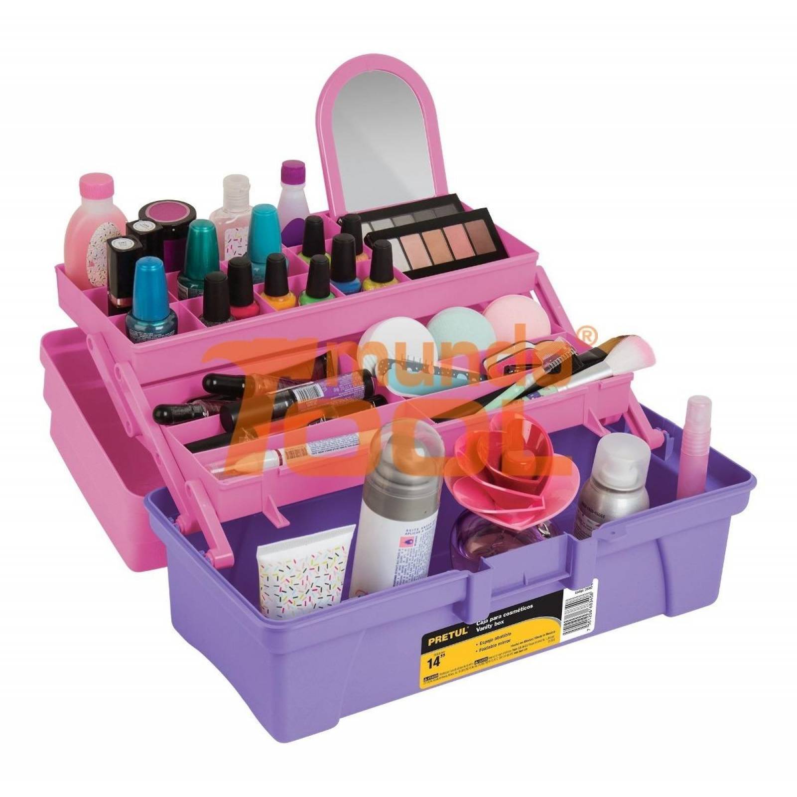 Caja Cosmetiquera 14' Rosa/morado Pretul 