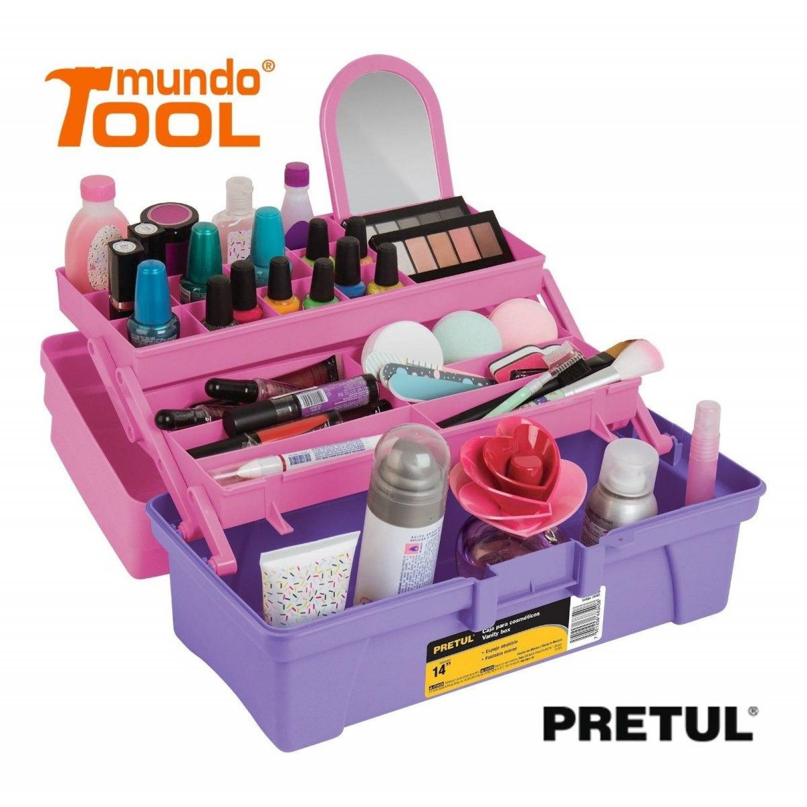 Caja Cosmetiquera 14' Rosa/morado Pretul 