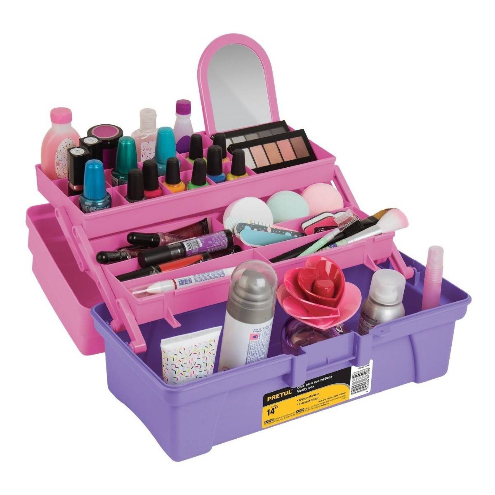 Caja Cosmetiquera 14' Rosa/morado Pretul 