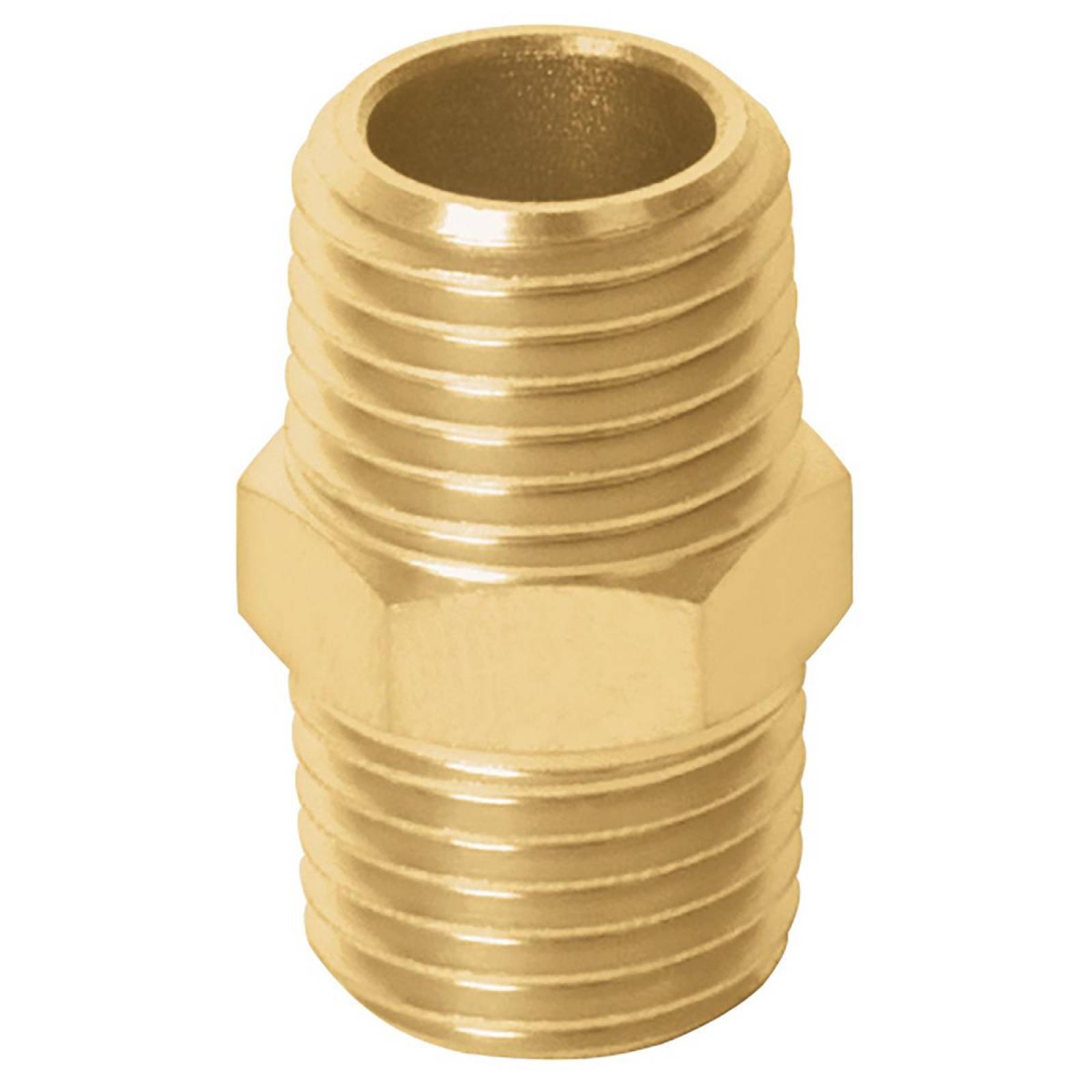 Niple De Latón Tipo Ff Cuerda 1/4 Npt Truper 