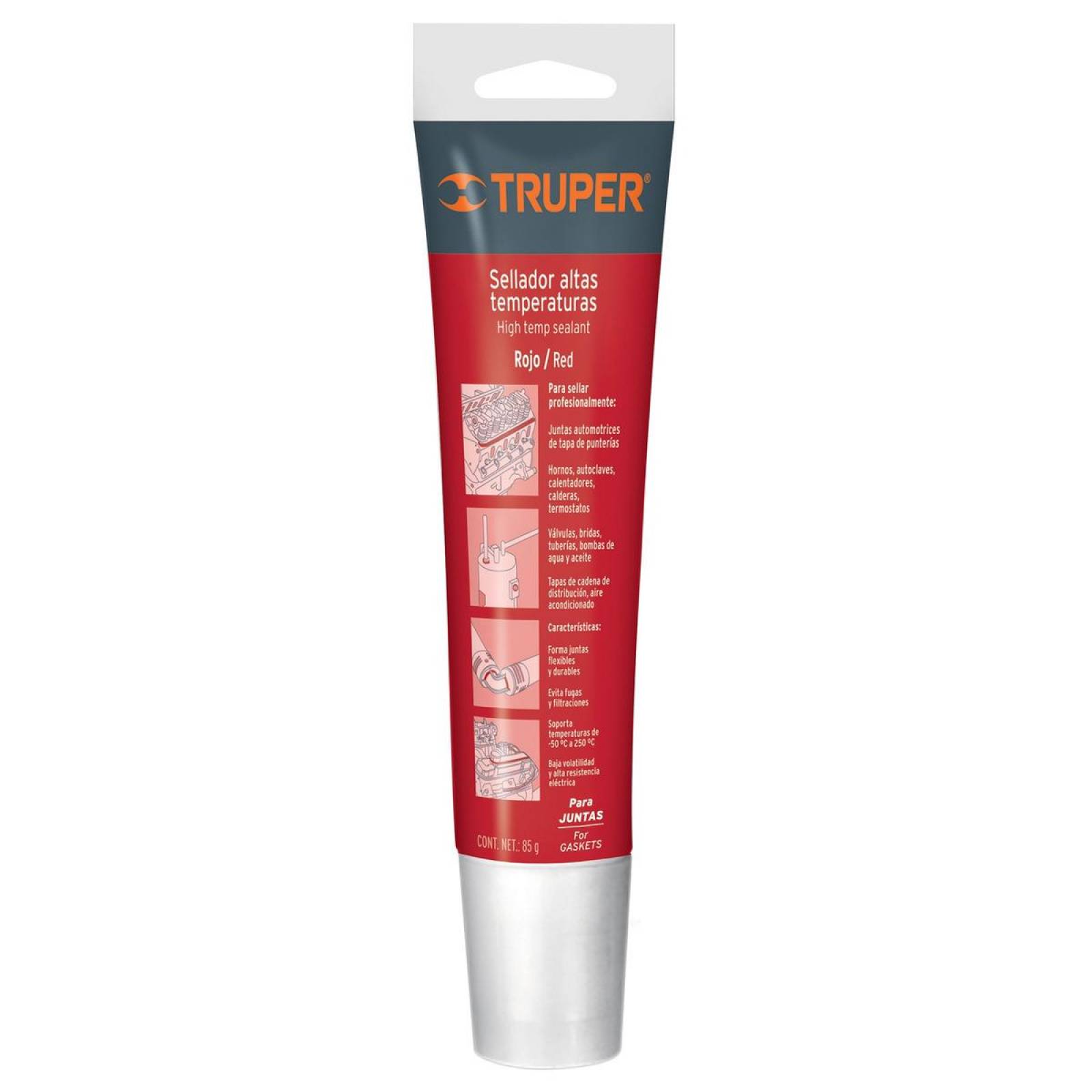 Sellador Para Altas Temperaturas Silicón Rojo Truper 