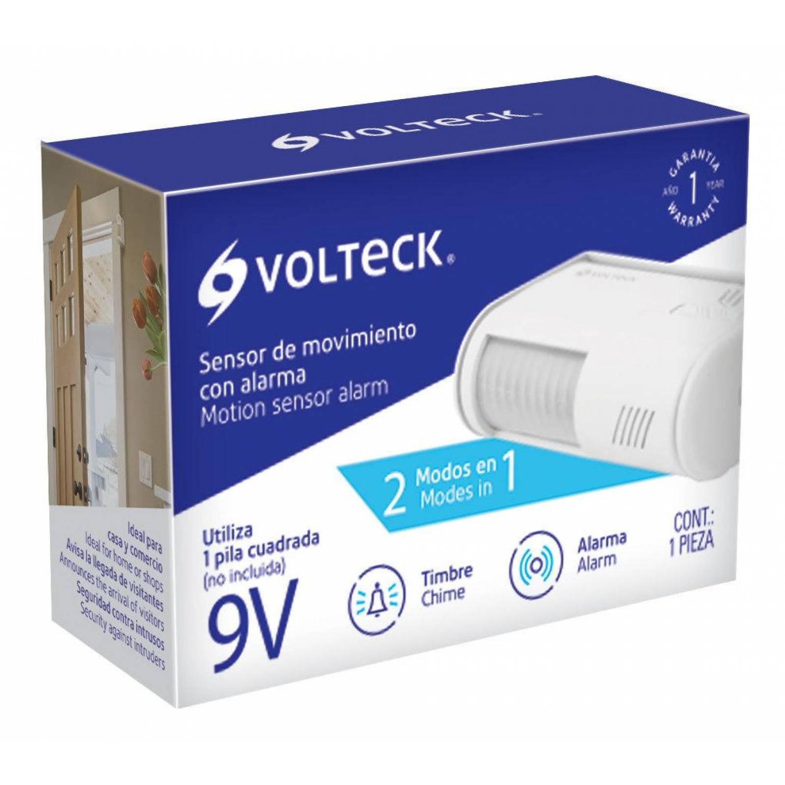 Sensor De Movimiento Con Alarma Y Timbre Volteck 