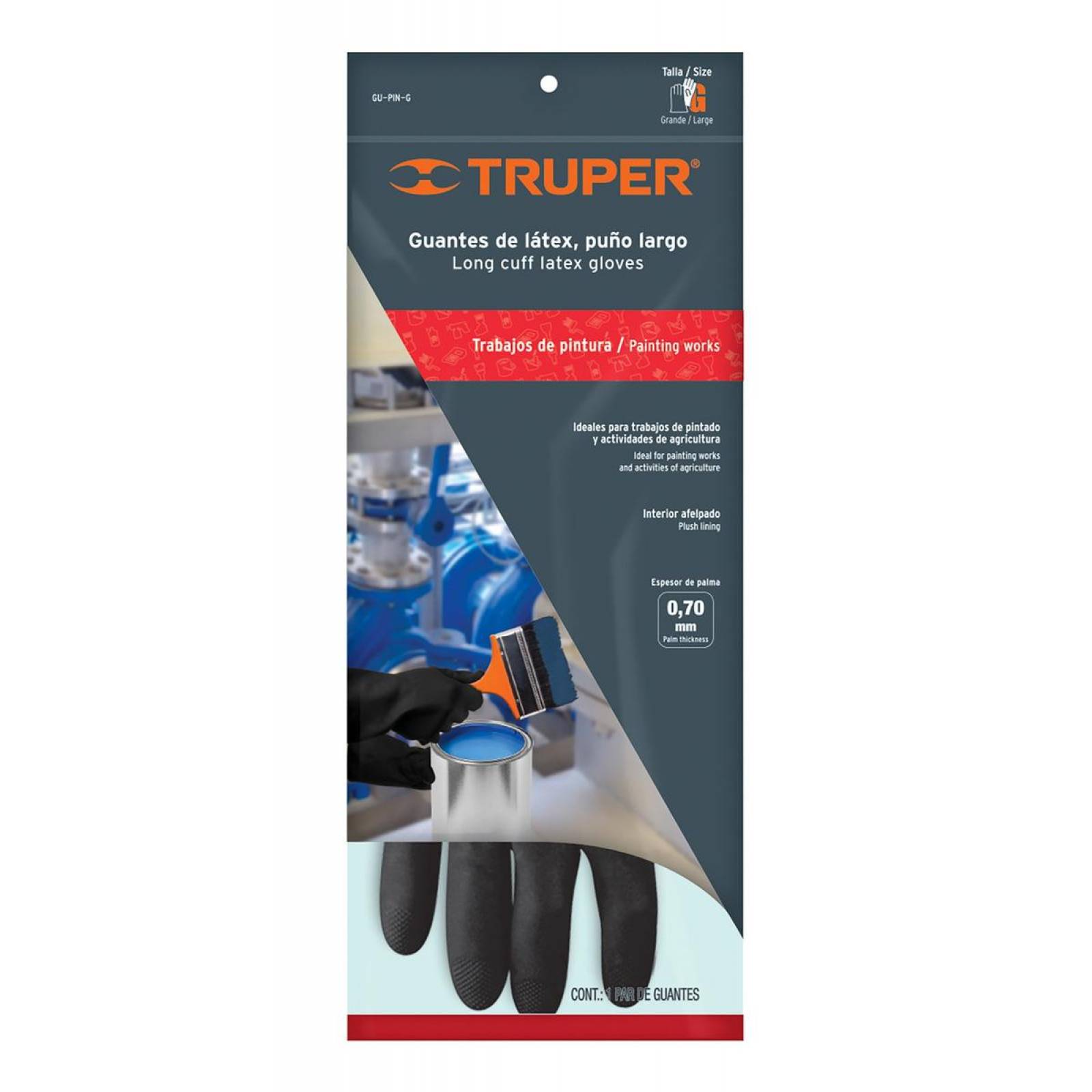 Guantes de látex para pintor, grandes, Truper
