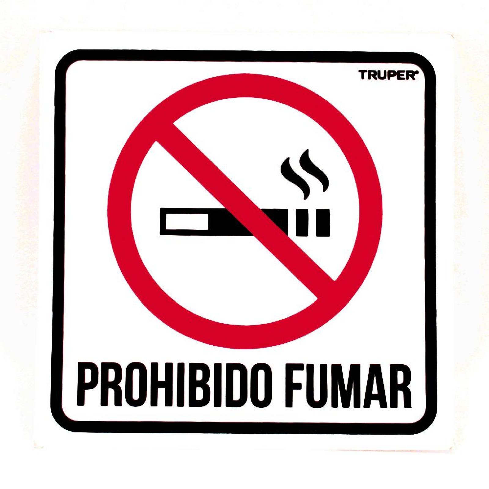 letrero de señalización no fumar 19 x 19 cm truper