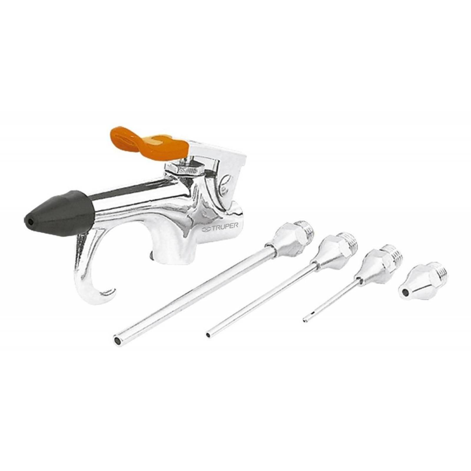 Juego De Pistola Y 5 Boquillas Para Compresor Truper 