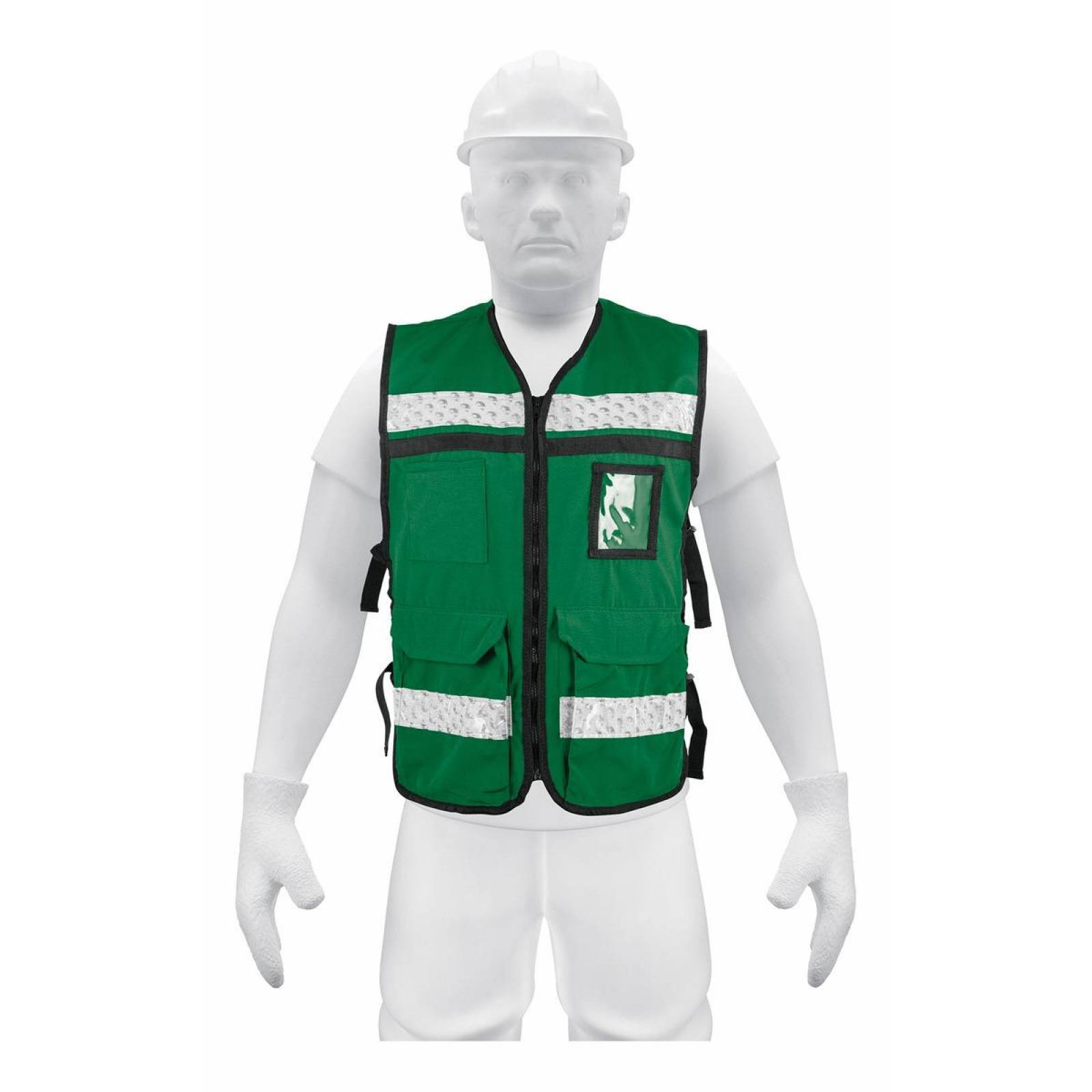 Chaleco Brigadista Con Cintas Reflejantes Verde 