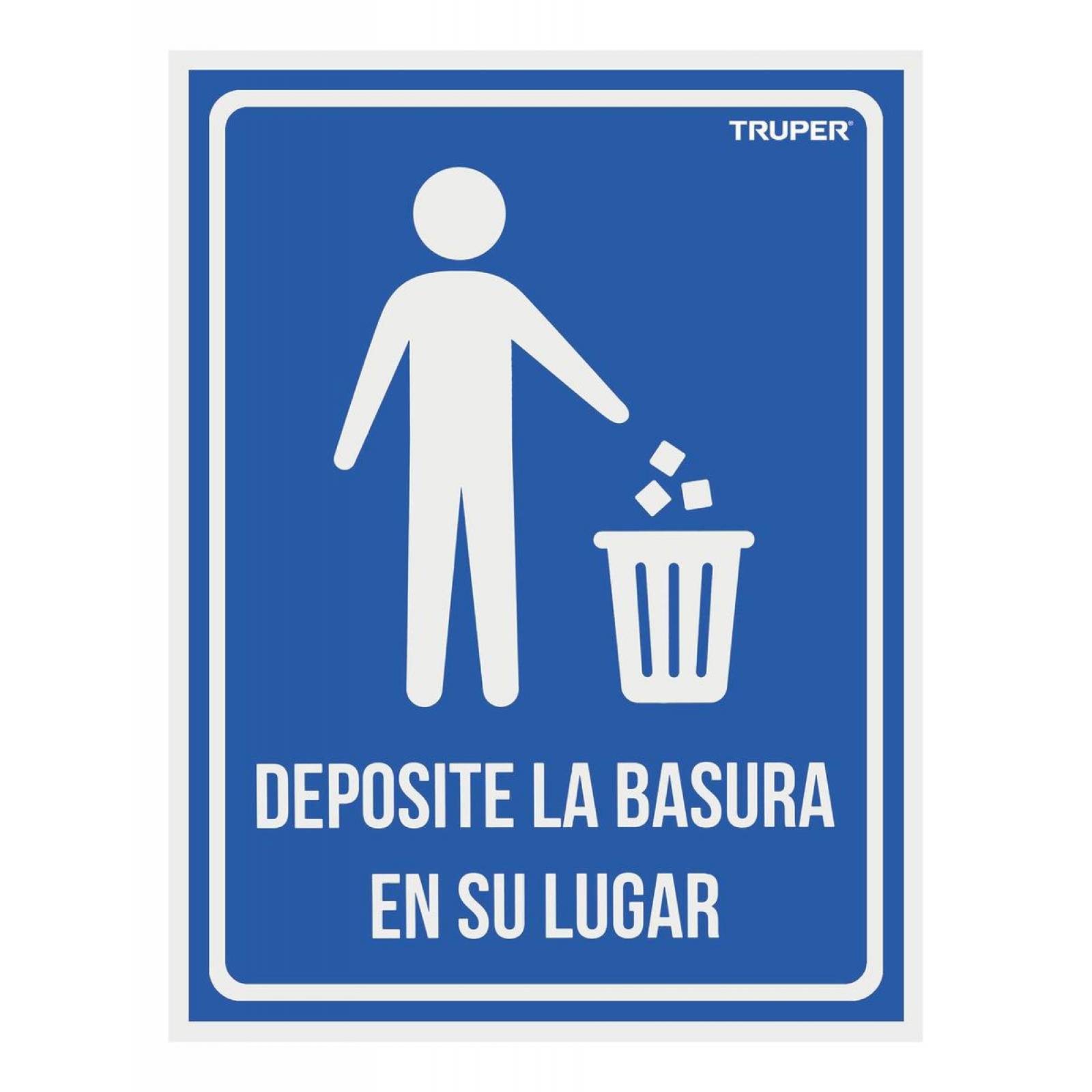 Letrero Deposite La Basura En Su Lugar Truper 