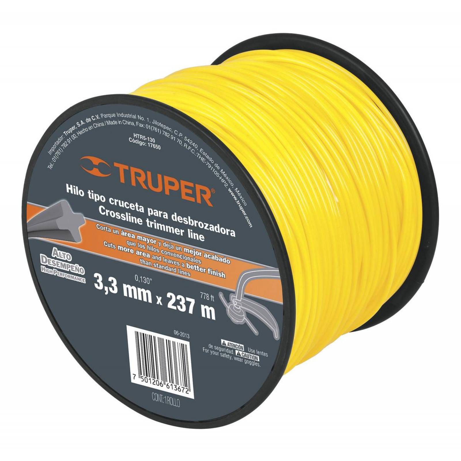 Hilo Redondo Para Desbrozadora Carrete 237 M 3.3 Mm 