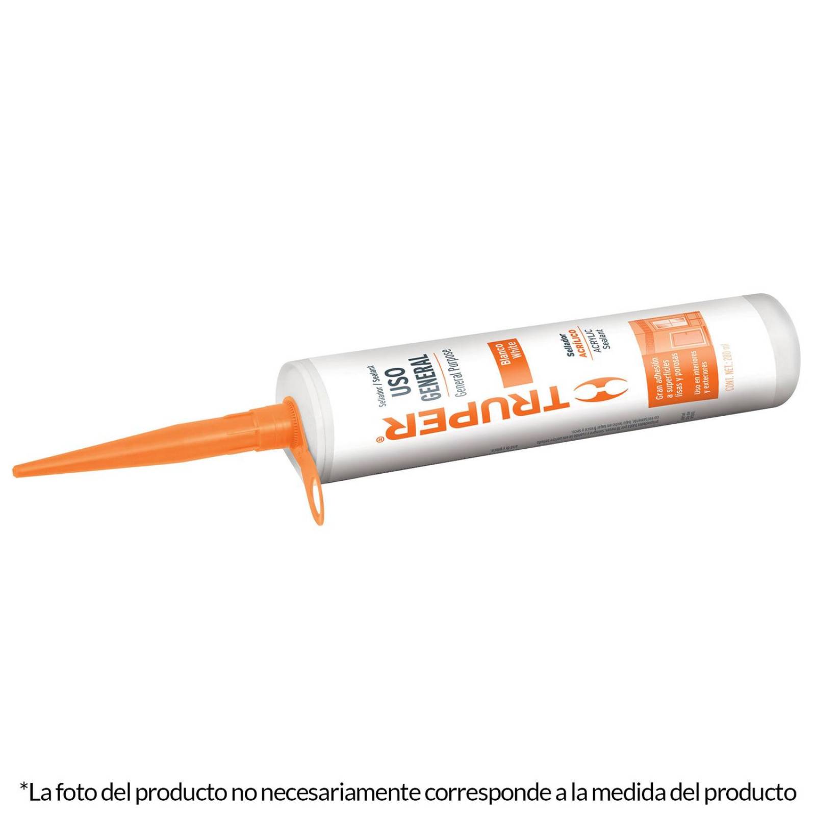 Sellador acrilico, 280 ml, blanco Truper 