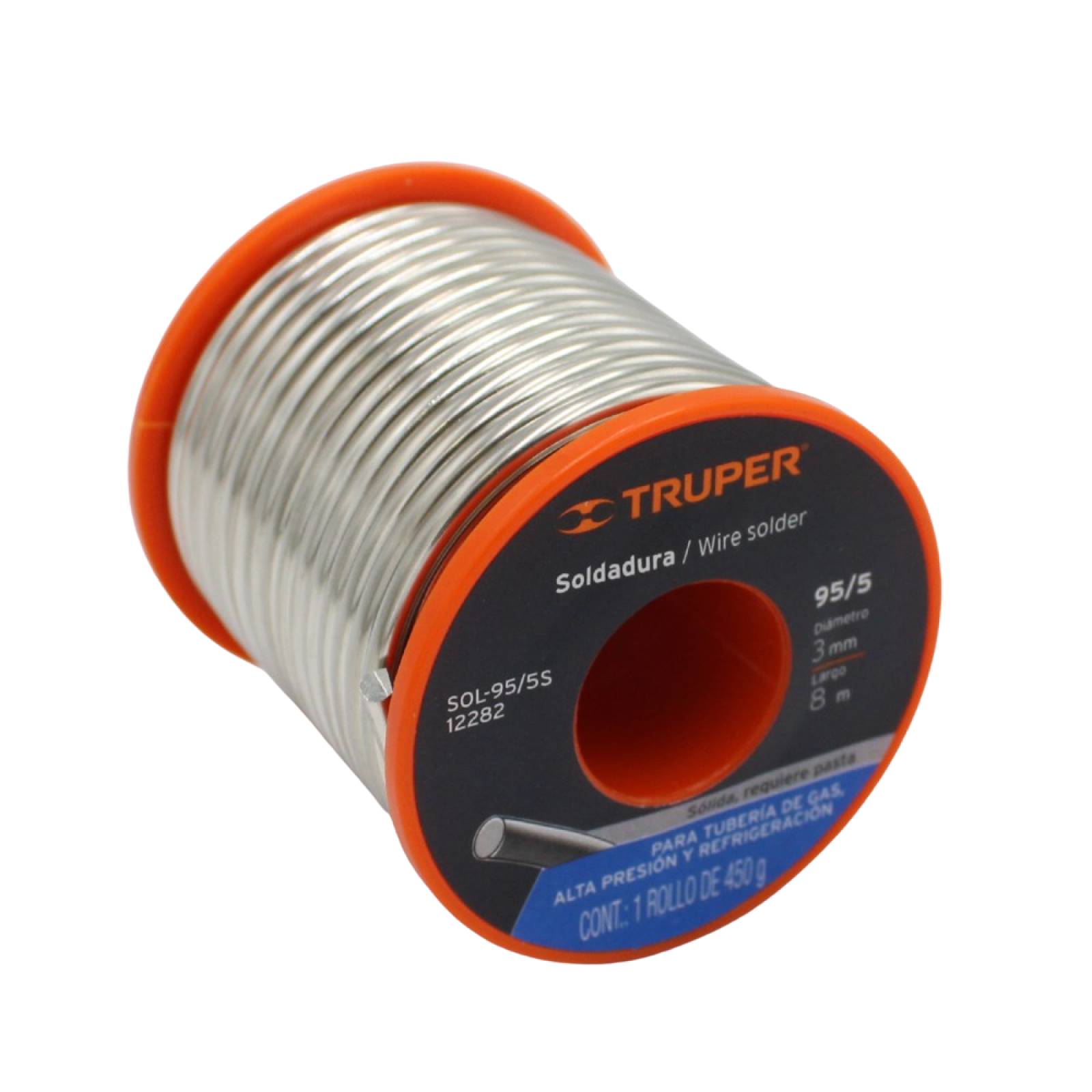 Soldadura 95/5 Sólida Para Tuberías De Gas Truper 