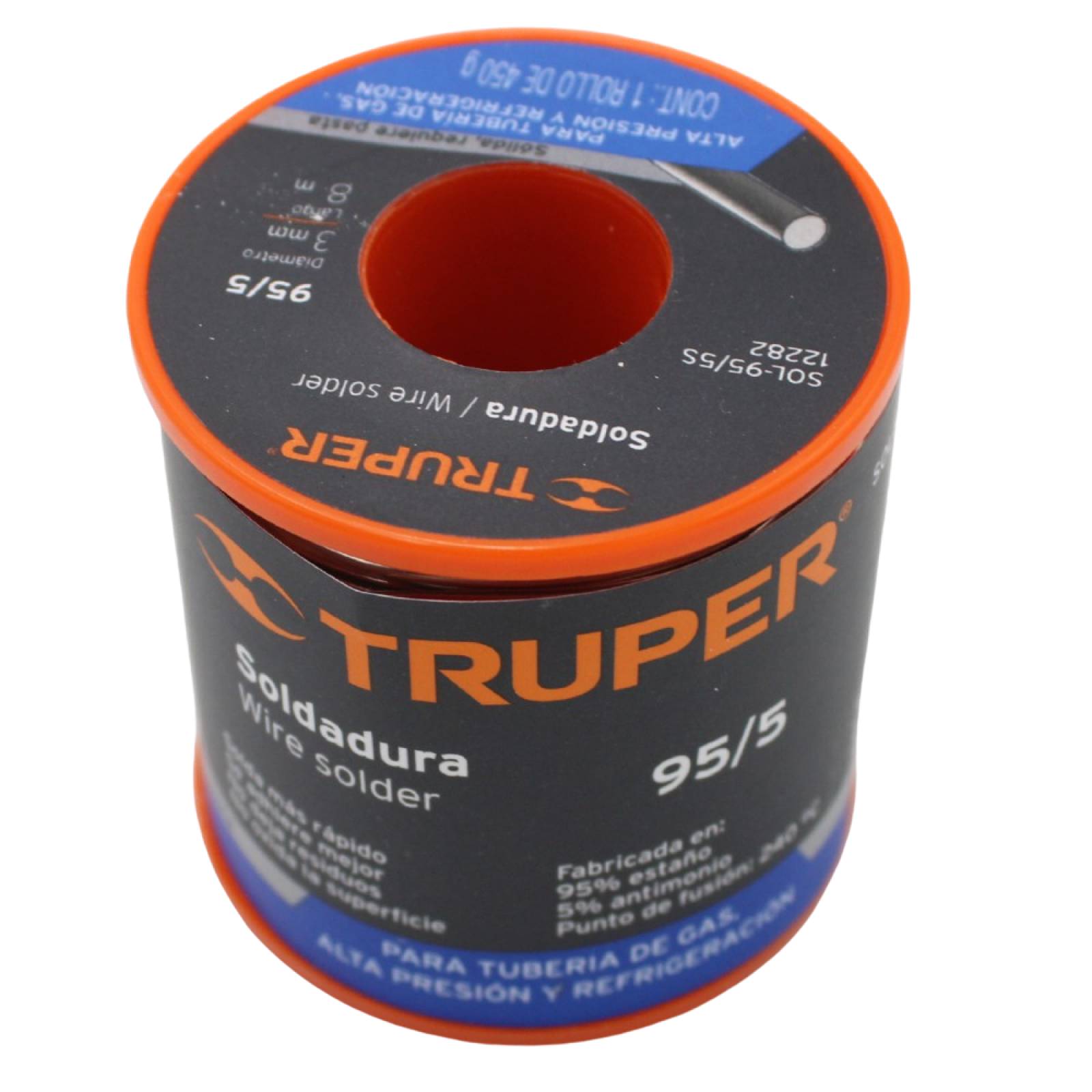Soldadura 95/5 Sólida Para Tuberías De Gas Truper 
