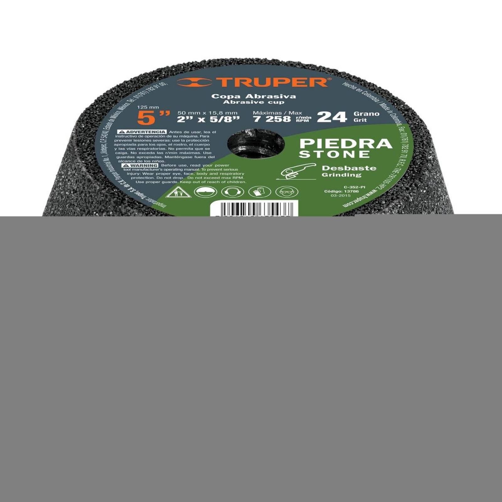 Copa Desbaste 5' Grano 24 Para Piedra Truper 