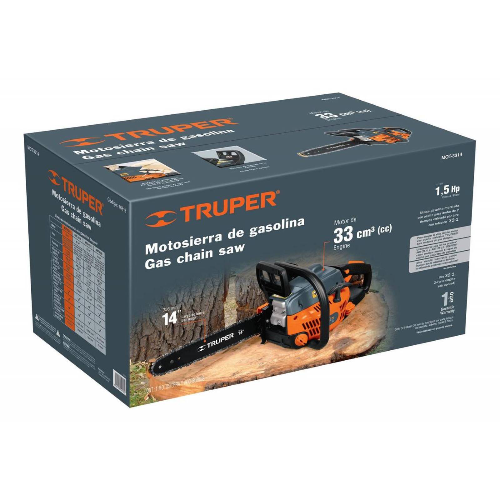 Motosierra 14 Motor 33 Cc Truper 