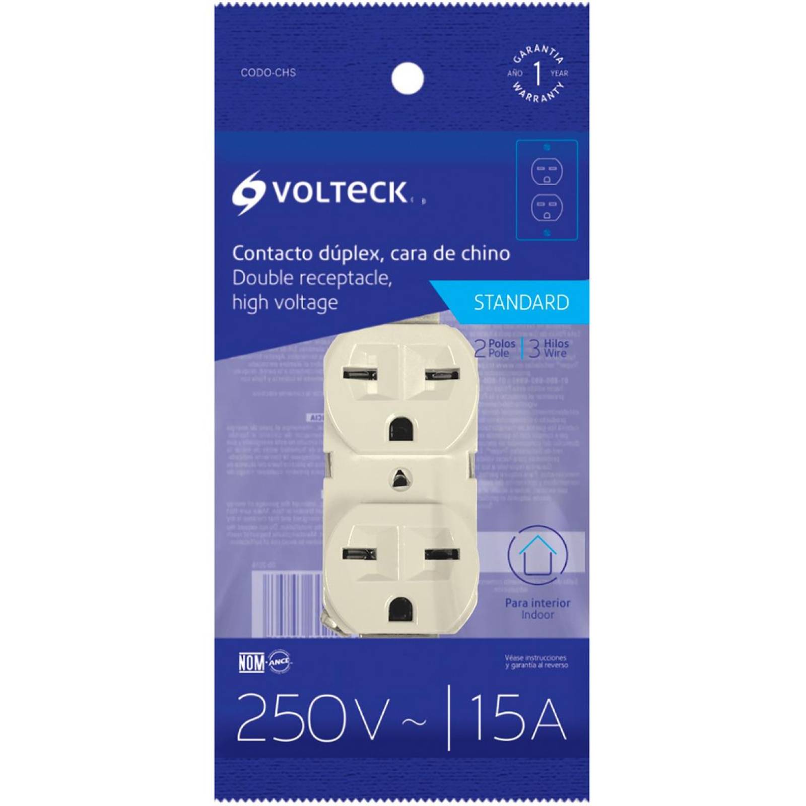 Contacto Dúplex Cara De Chino Línea Standard Volteck