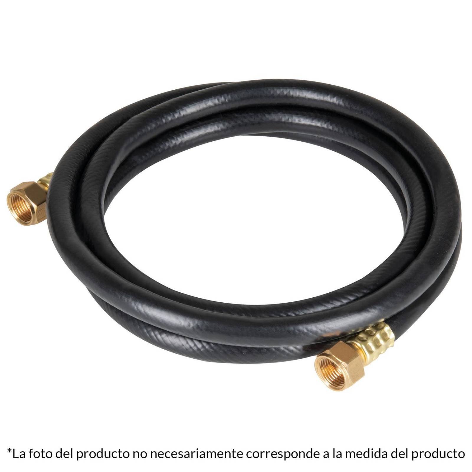 Manguera flexible negra, PVC, 3/8', 250 PSI,con conexión, 4m Foset 