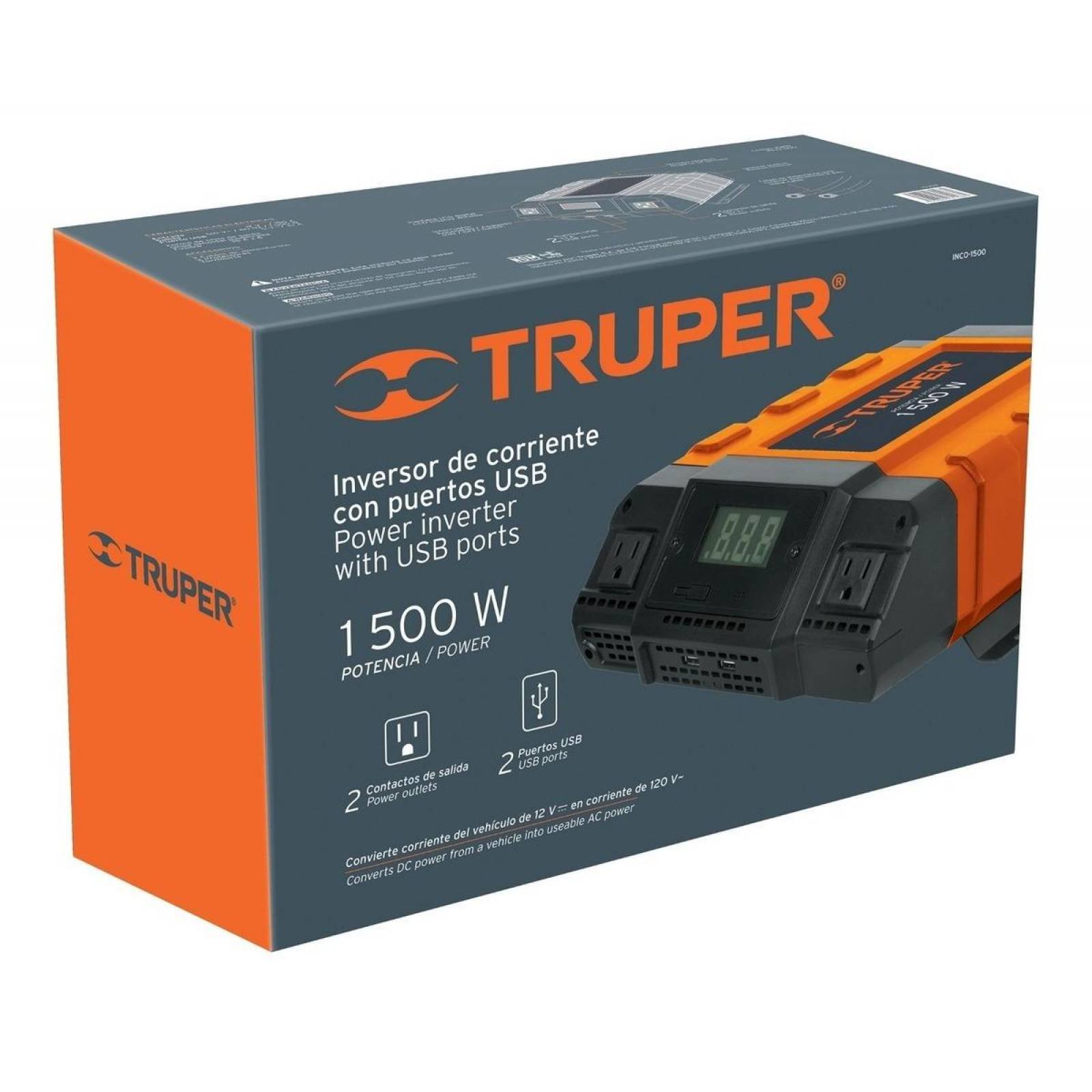 Inversor De Corriente 1500 Watts Truper 