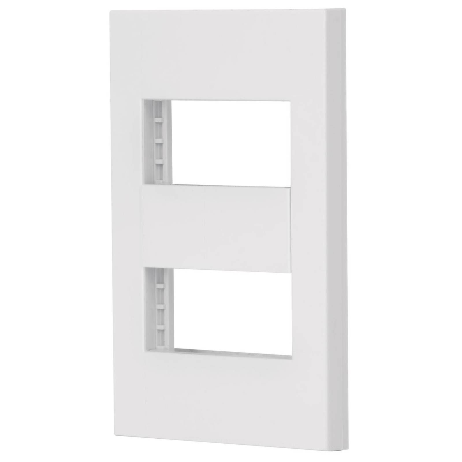 Placa 2 ventanas, 1 módulo, línea Española, color blanco Volteck