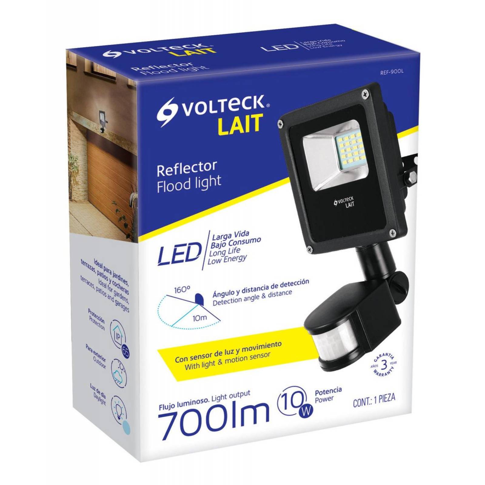 Reflector LED 10 W alta intensidad con sensor de movimiento