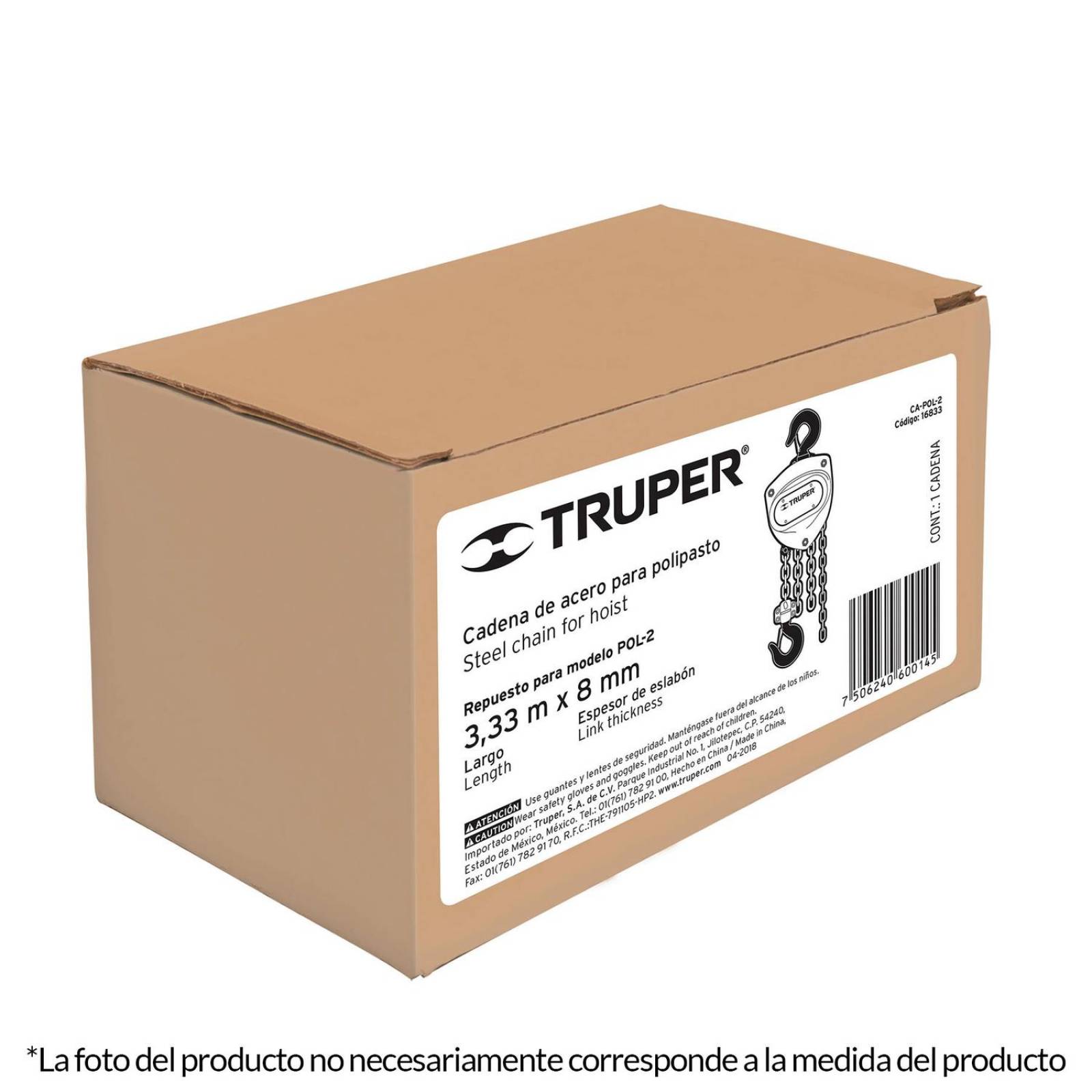 Cadena para polipasto POL-1-1/2 Truper 