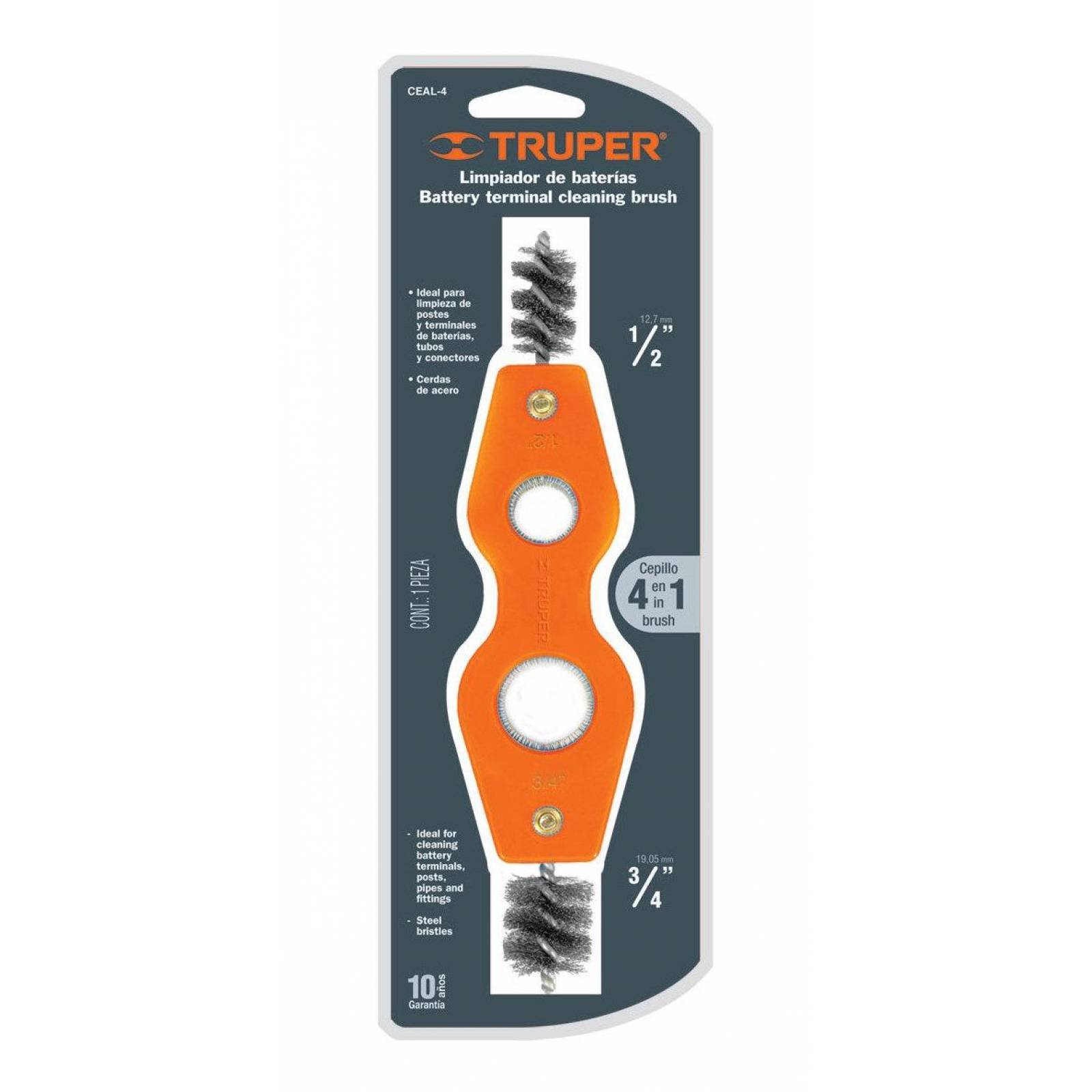 Cepillo Limpiador De Terminales De Baterías 4 Truper 