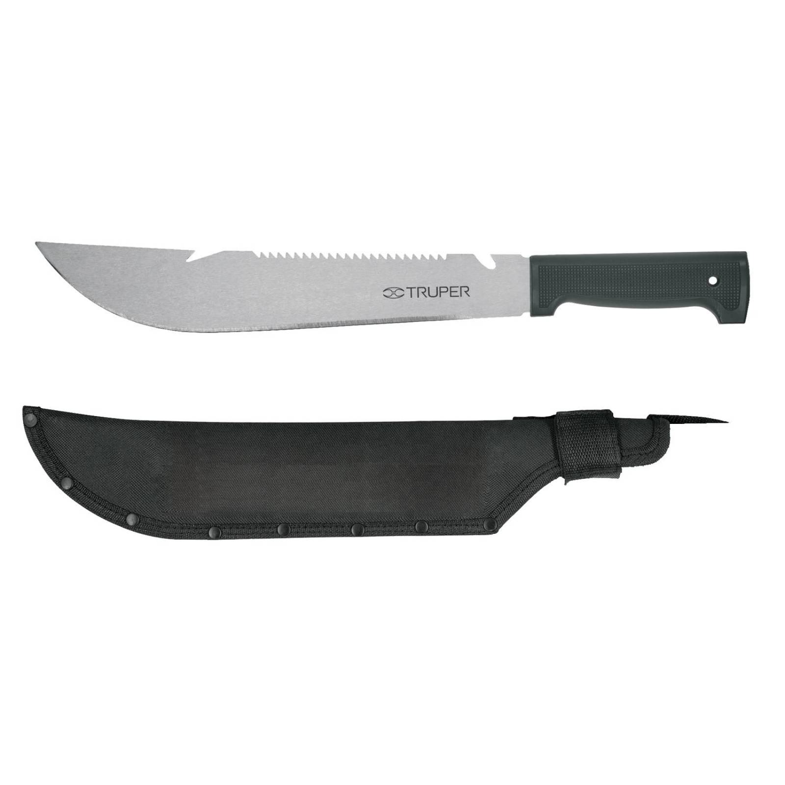 Machete Tipo Rambo 12' Cacha Negra Truper 