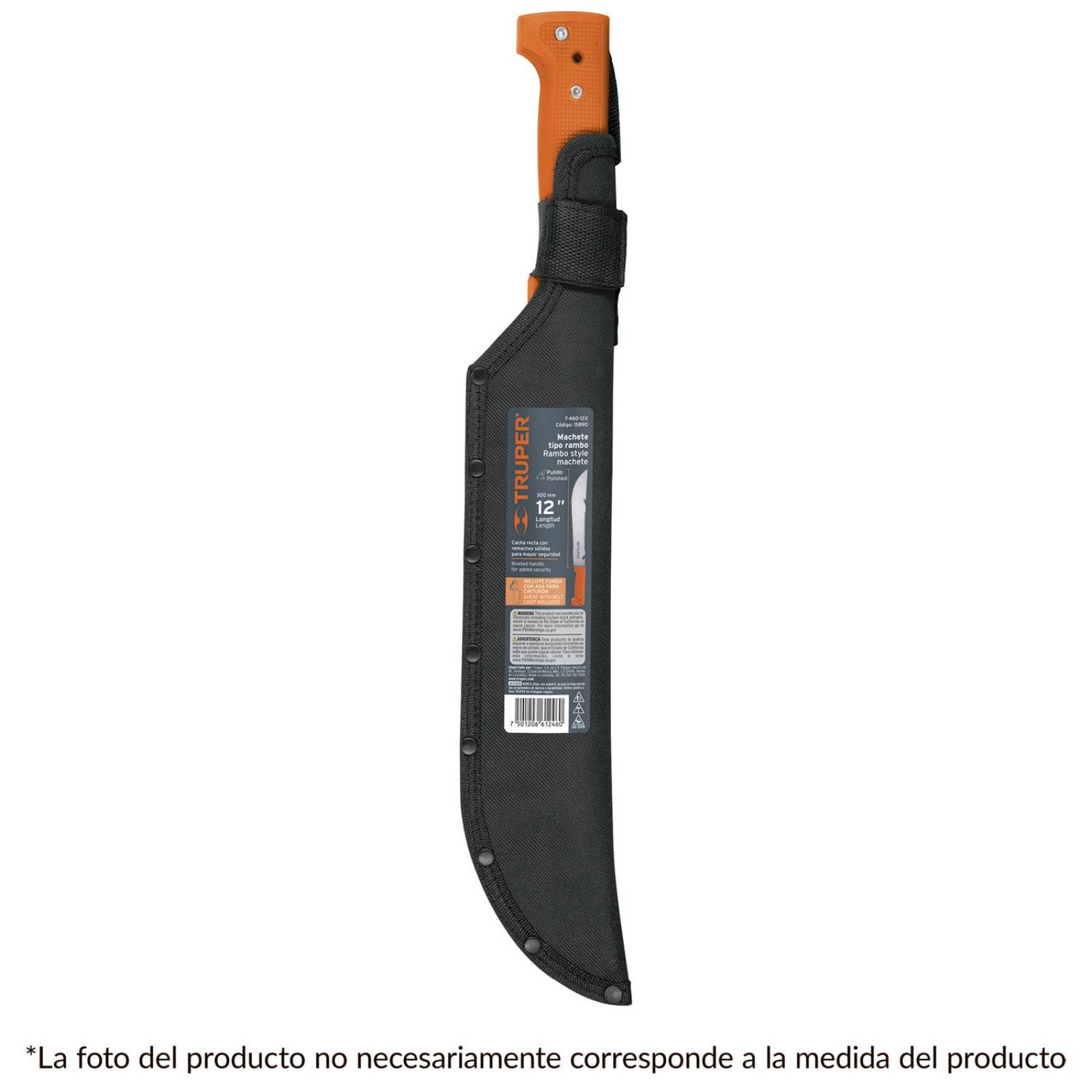 Machete Tipo Rambo 12' Cacha Negra Truper 