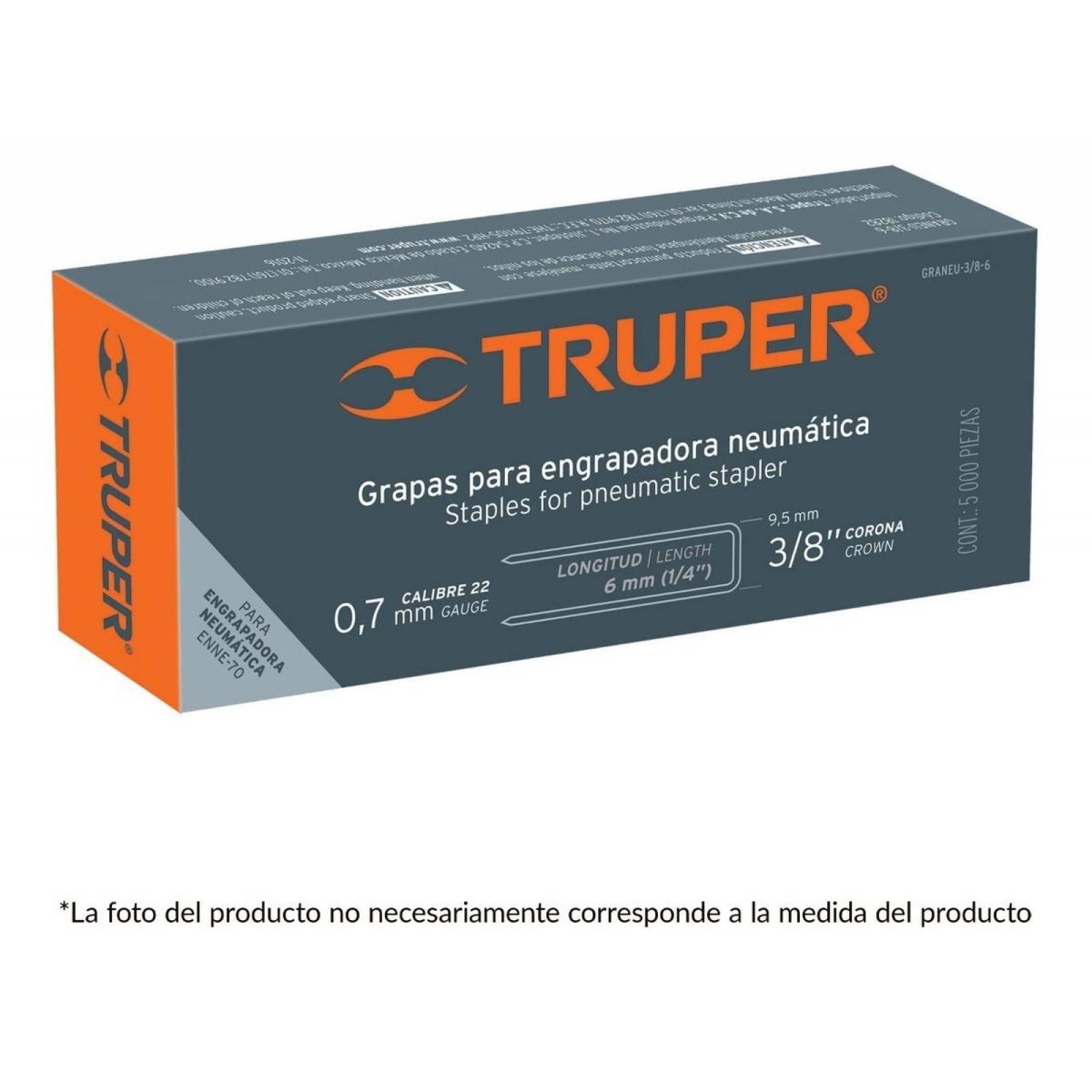 Grapas Para Engrapadora Neumática Eneu-3/8 6mm Truper 