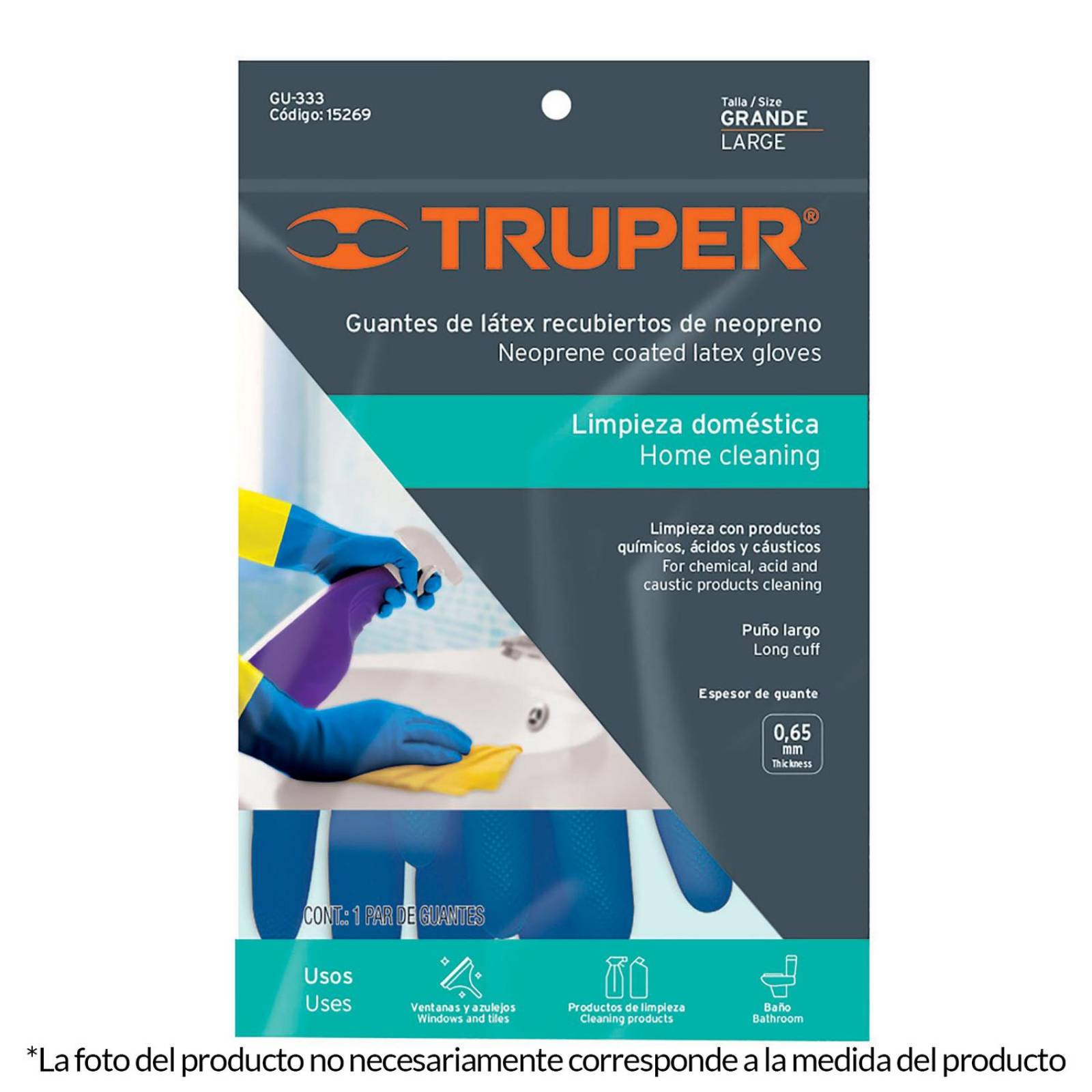 Guantes De Latex Para Limpieza Medianos Reforzados 