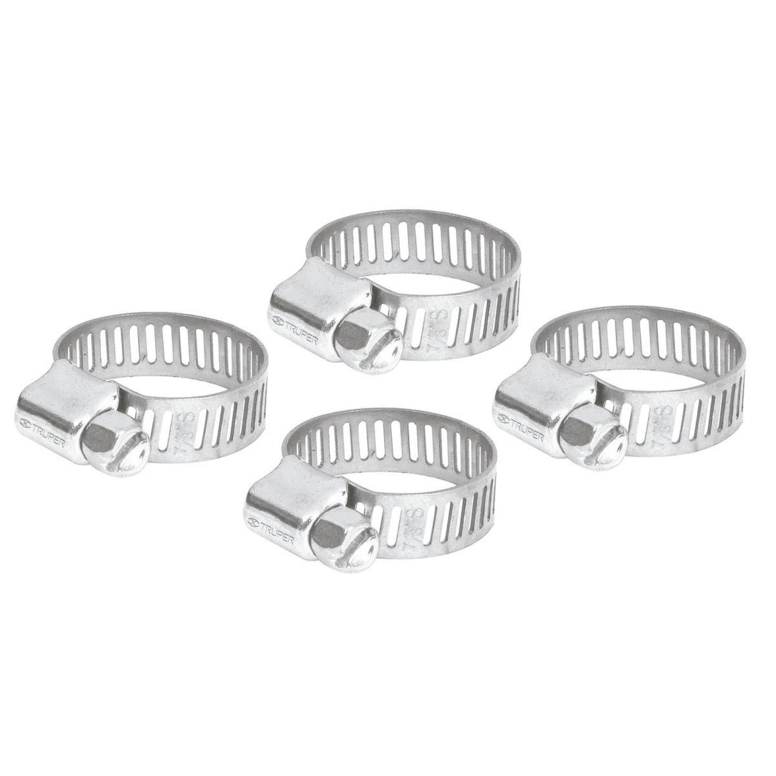 Abrazadera 4 De Acero Inoxidable Con 4 Pzas Truper 