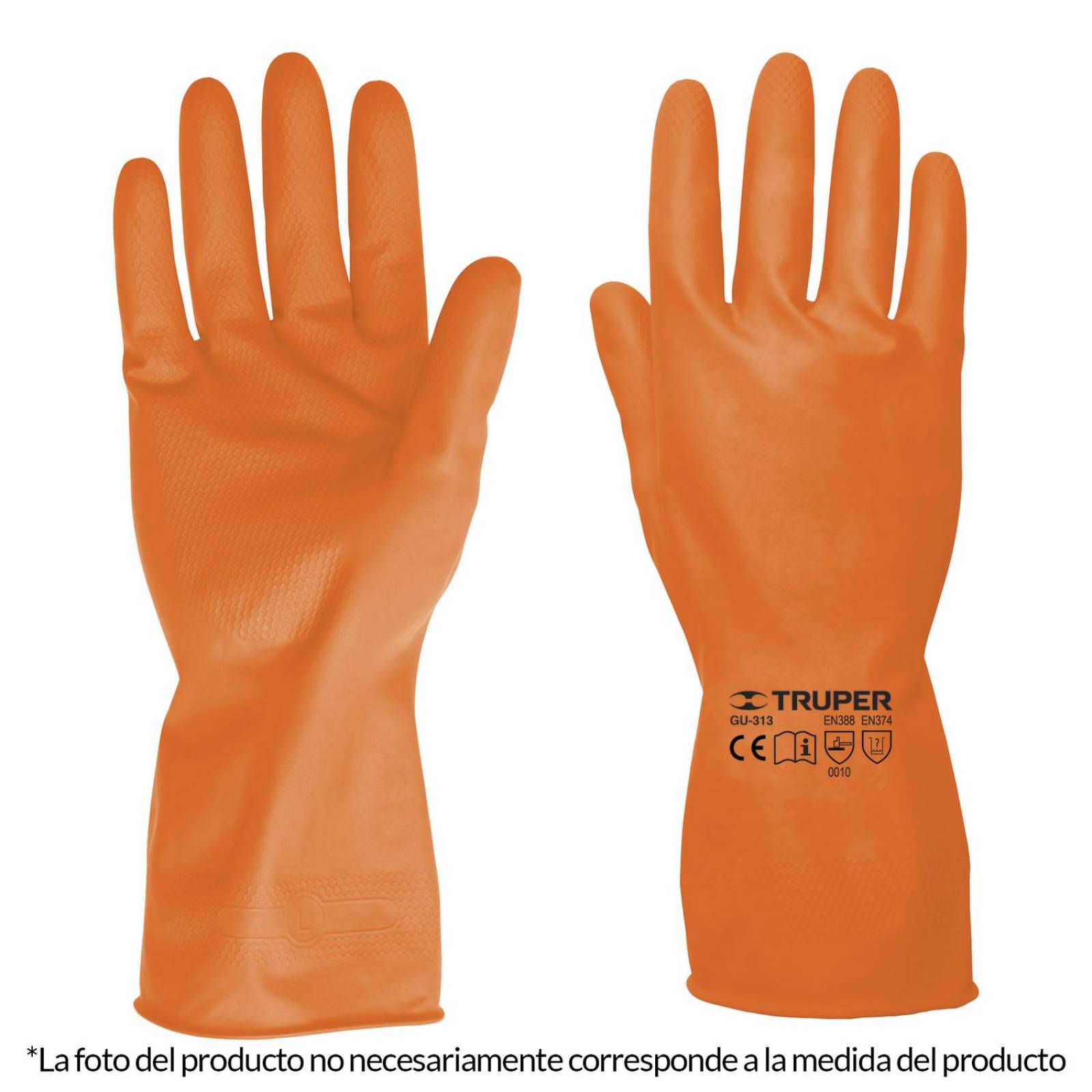 Guantes de látex para limpieza, color naranja, Guantes De Látex y