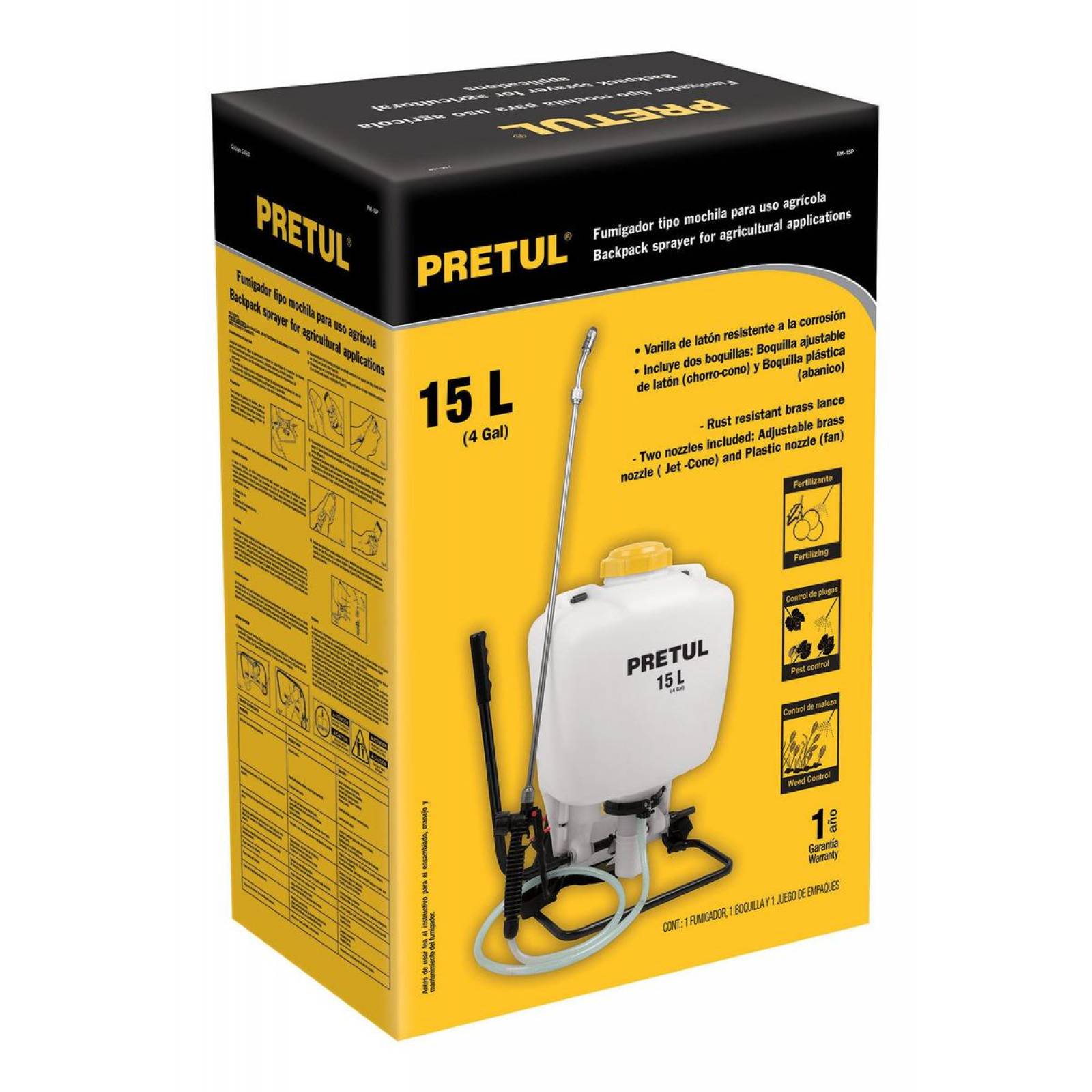 Fumigador de 15 L manual de mochila, Pretul