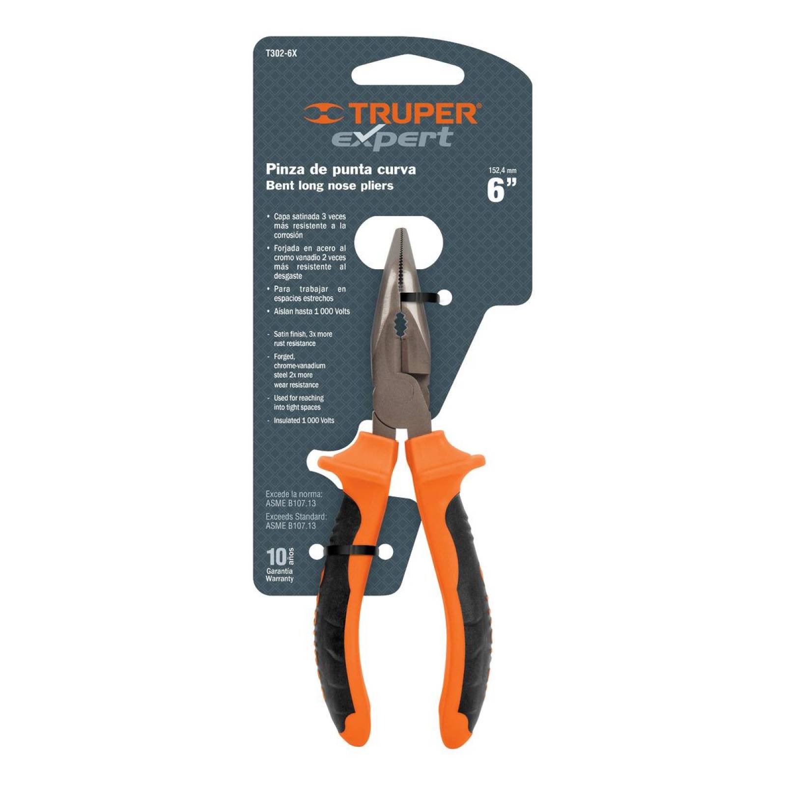 Pinza Punta Curva 6' Mango Comfort Grip Truper 