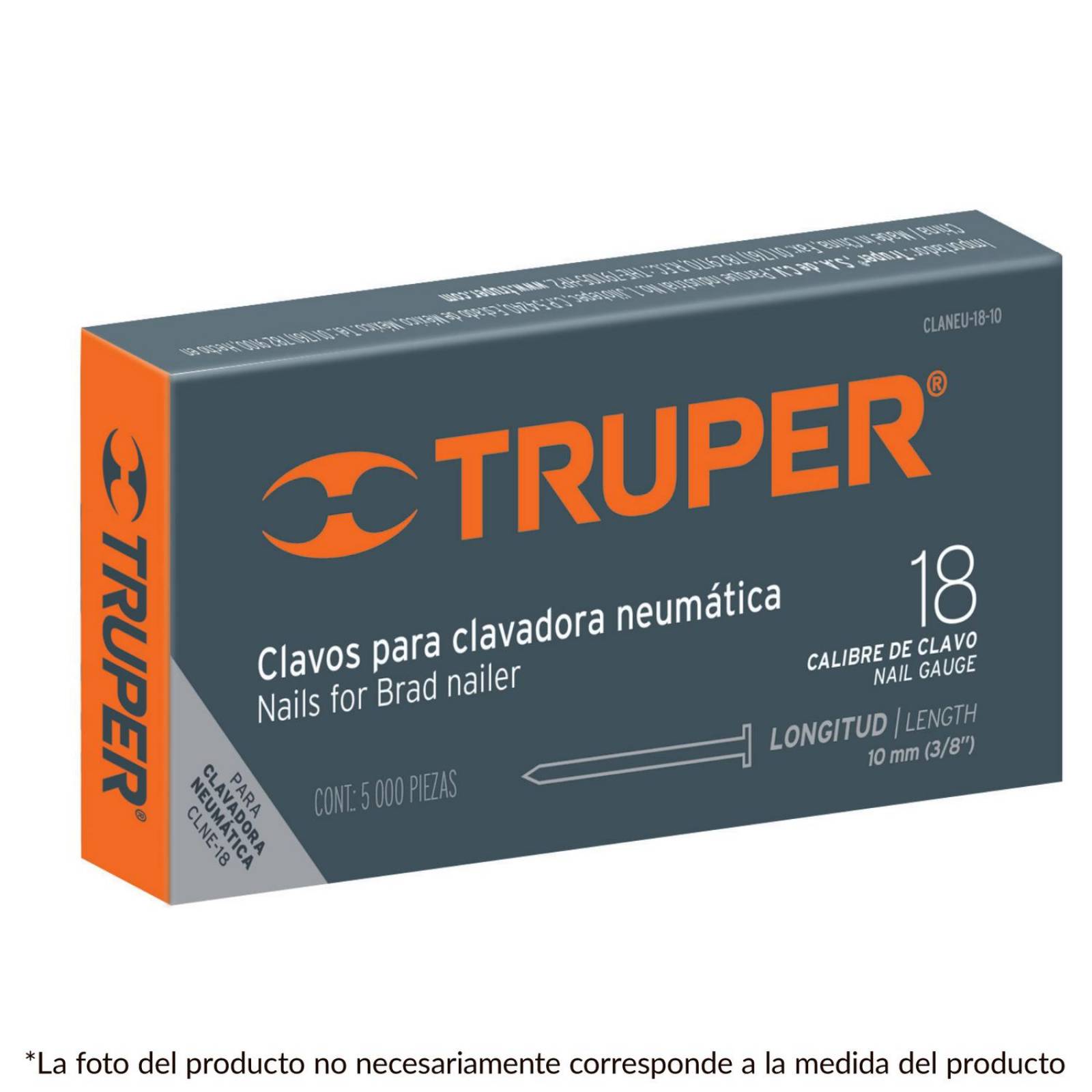 Clavos para clavadora neumática CLNEU-2, 20 mm, 5,000 pzas Truper 