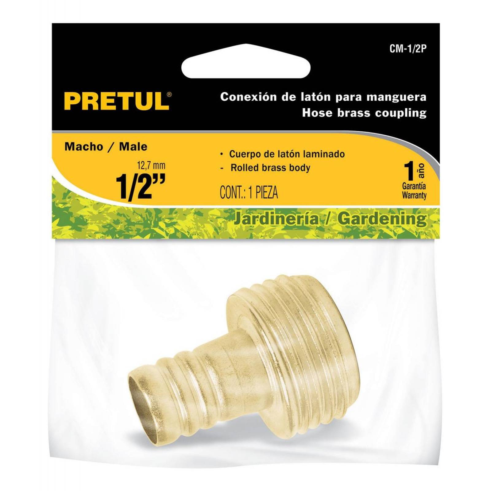 Conector Sencillo 1/2' Macho Pretul 