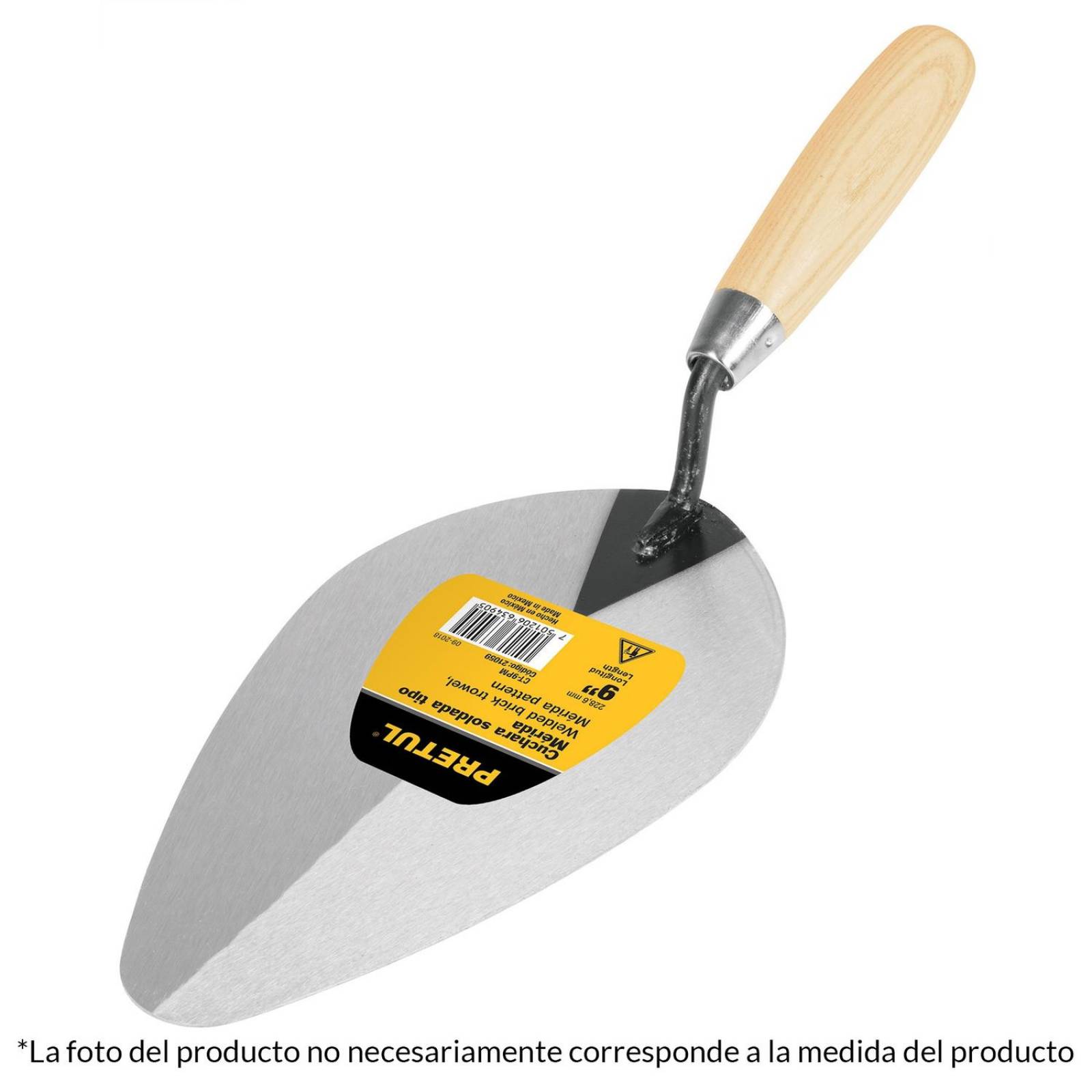 Cuchara para albañil, 8', tipo Mérida, Pretul Pretul