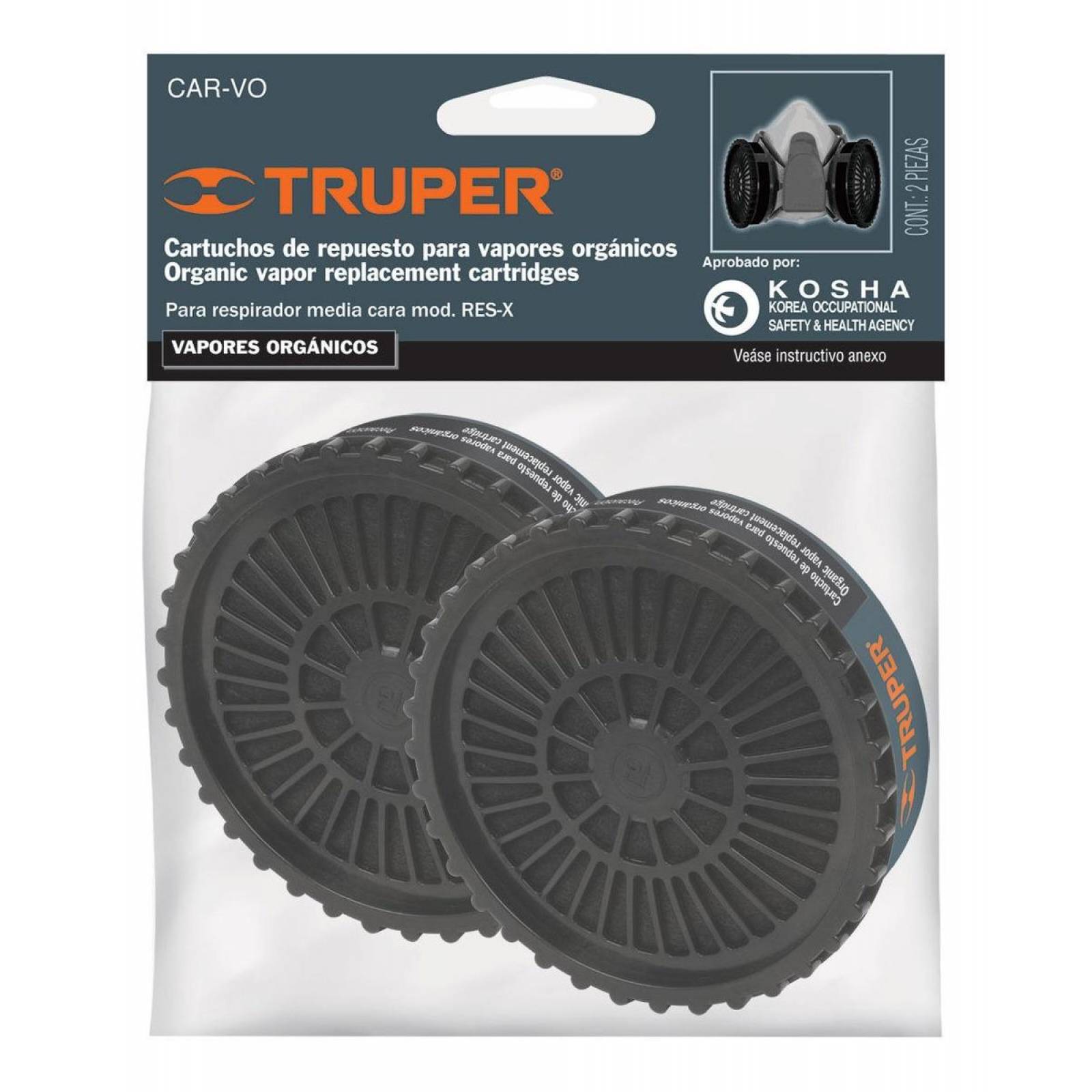 Cartucho De Repuesto Filtro Vapores Orgánicos Truper