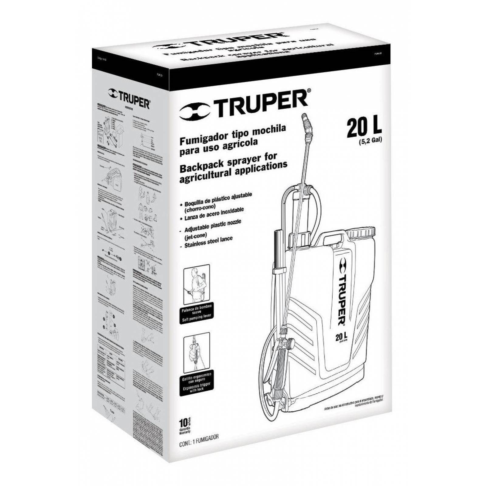 Fumigador De Mochila 20 Litros Truper 