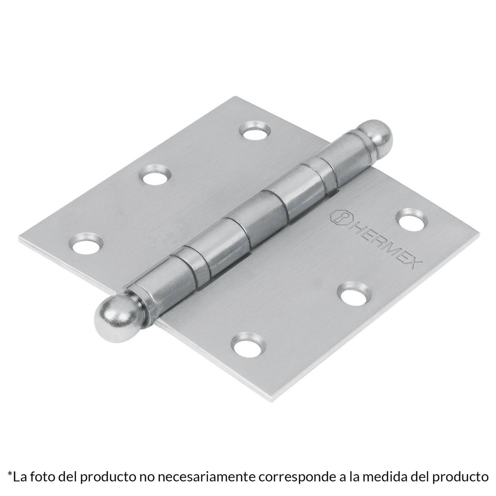Bisagra Cuadrada 3' Acero Inoxidable Redonda Hermex 