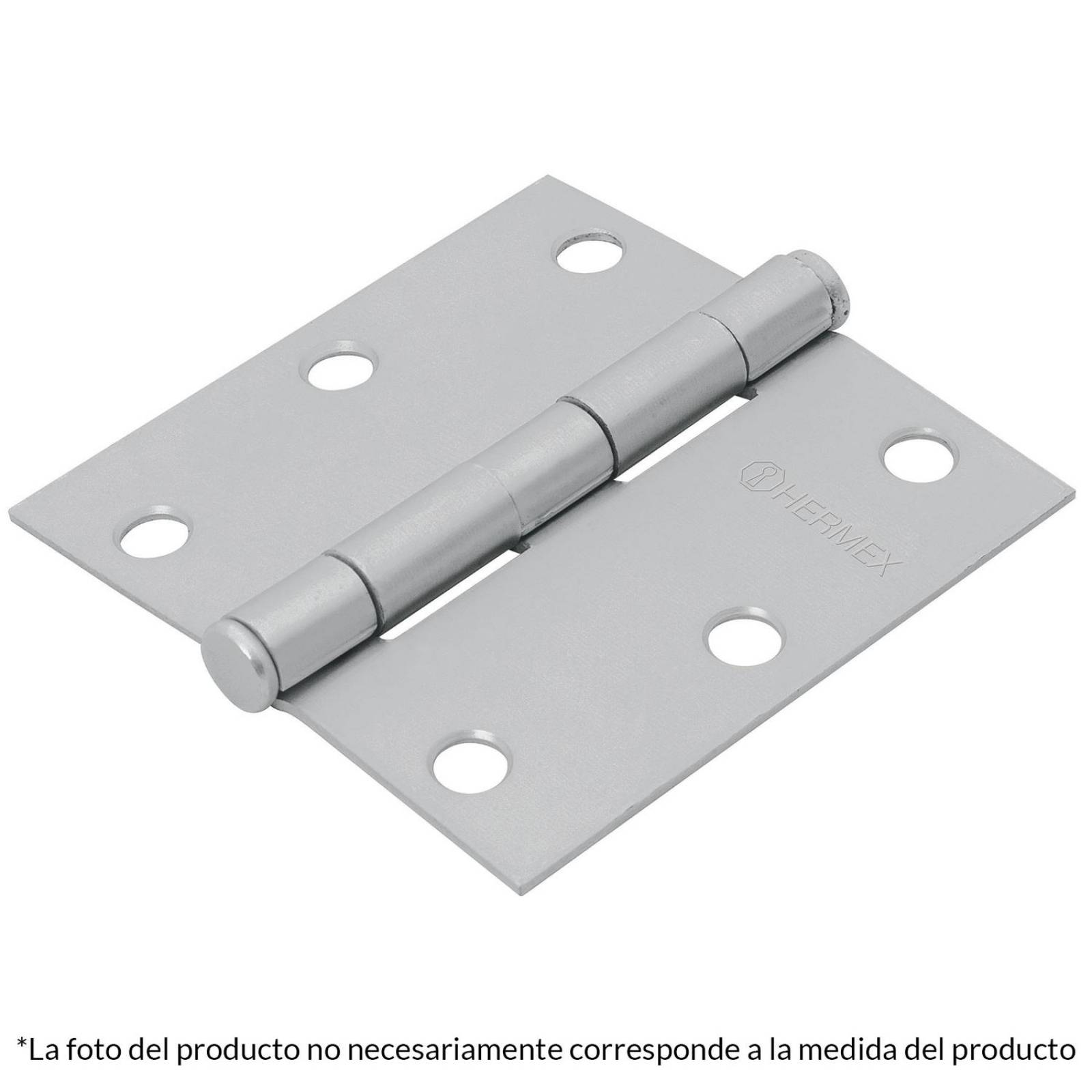 Bisagra cuadrada 3-1/2', acero cromo mate,plana,Hermex Basic Hermex 