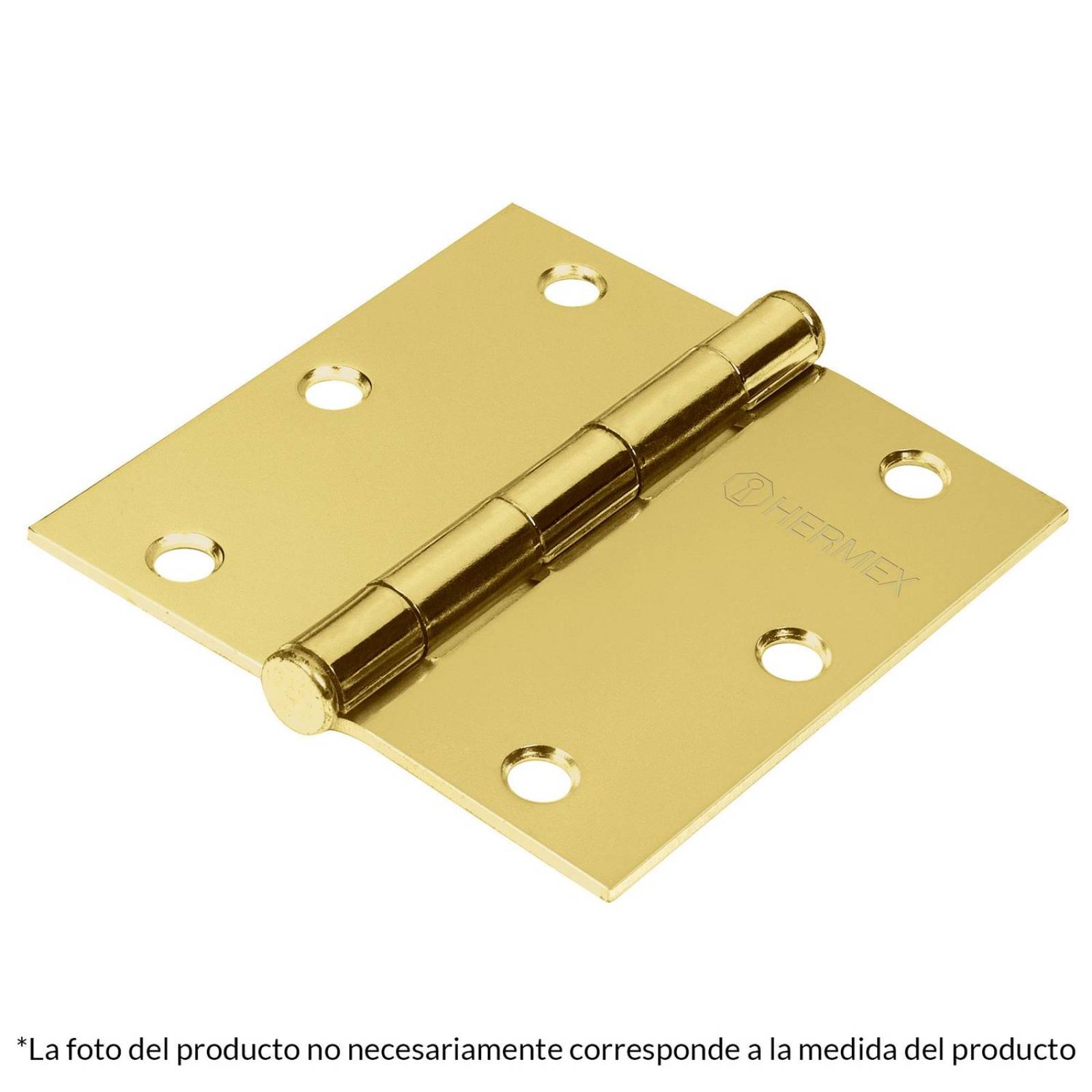 Bisagra cuadrada 3-1/2', acero latonado, plana, Hermex Basic Hermex 