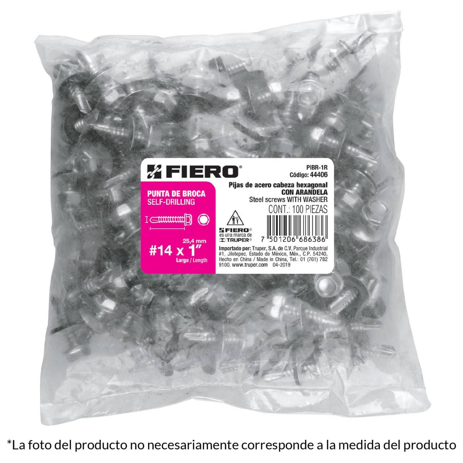 Pija Punta De Broca 1-1/4' Con Rondanas Caja Fiero 