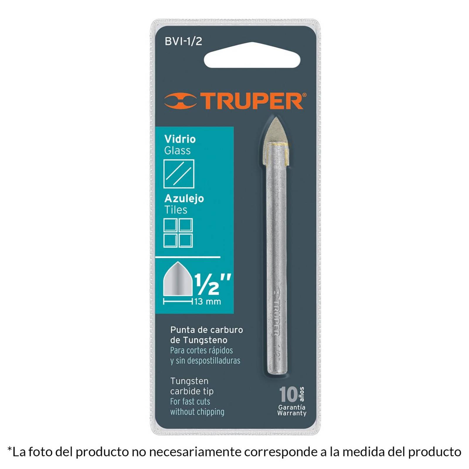 Broca Para Vidrio Y Azulejo 1/4' Truper 