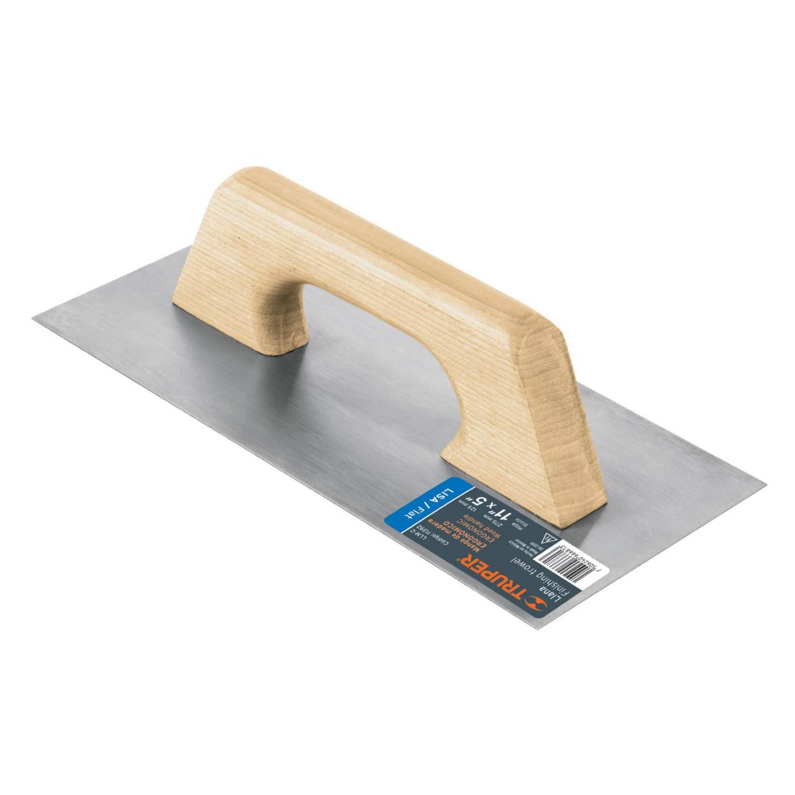 Llana, mango madera, canto recto, tipo español Truper 