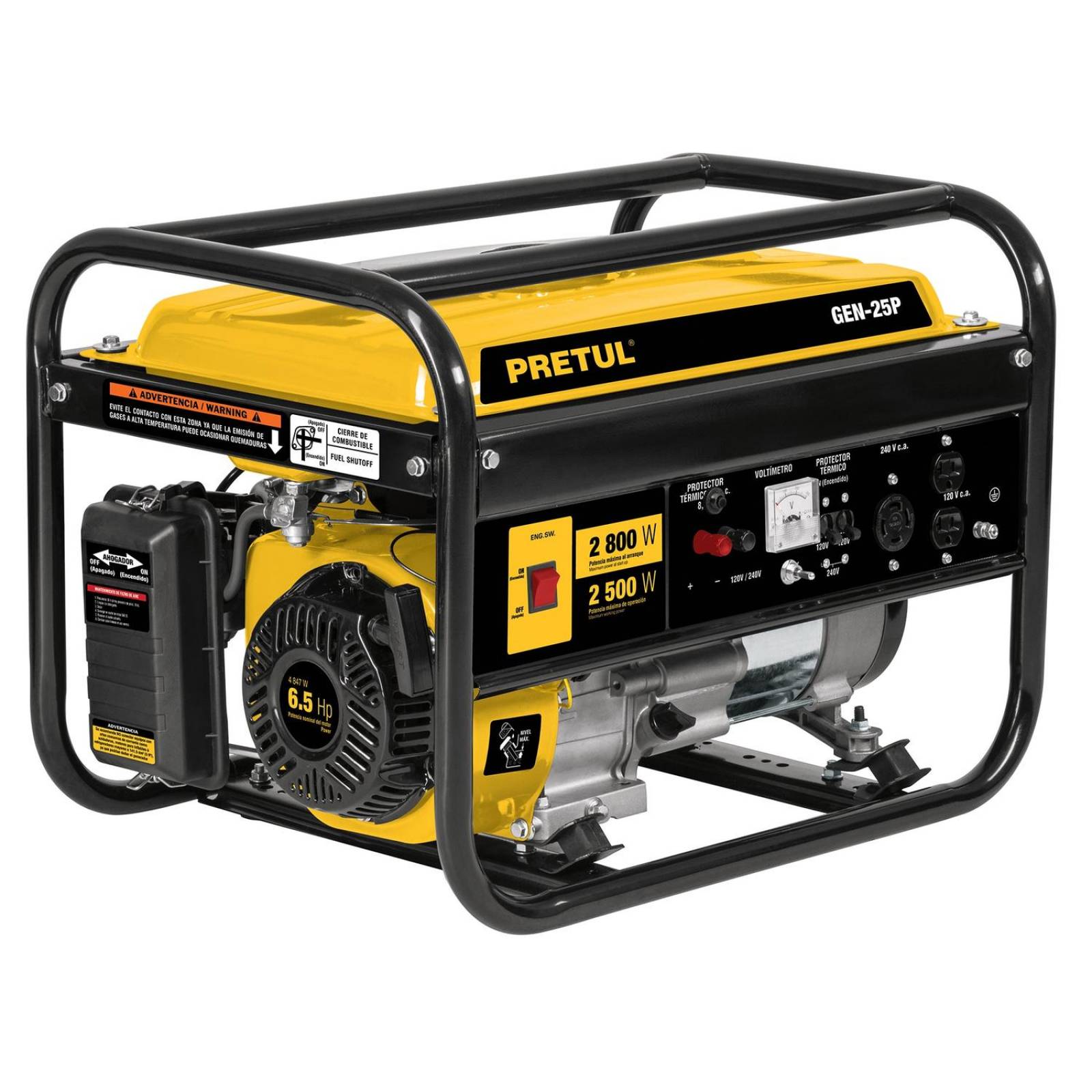 Generador portátil 2.8 kW motor a gasolina, Pretul 