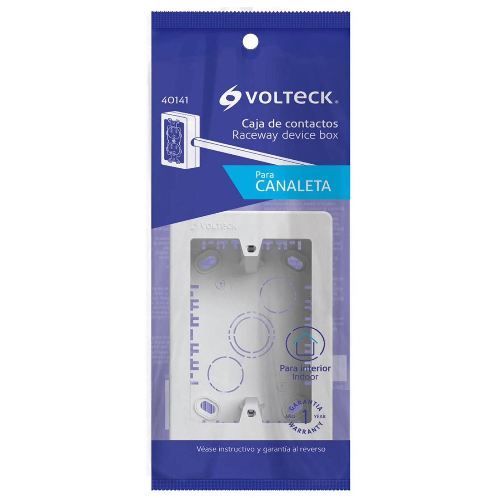 Caja de contactos para canaleta 3" x 5", blanca, Volteck 
