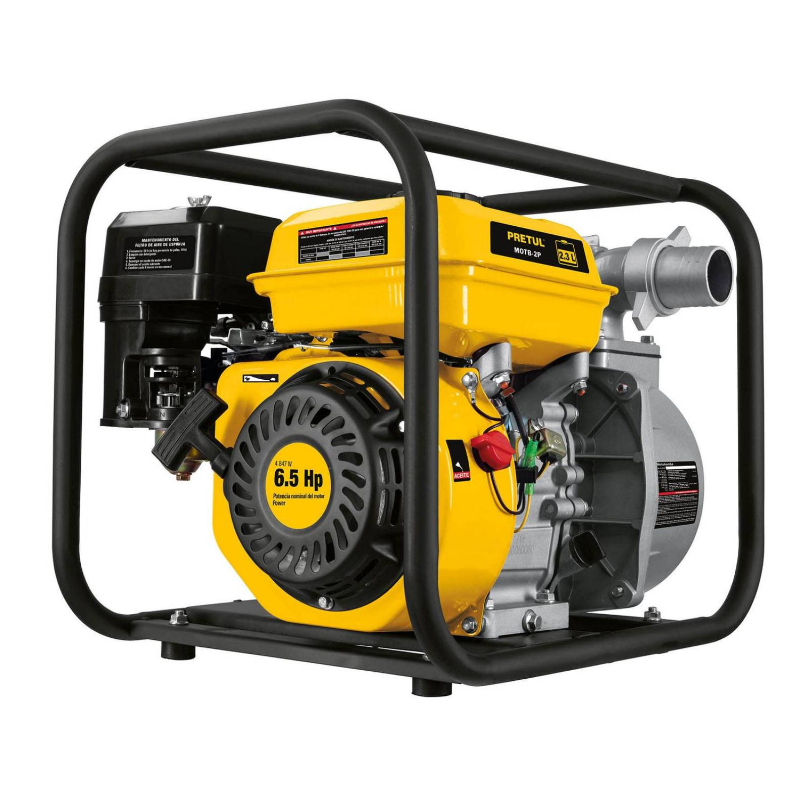 Motobomba autocebante 2" x 2" a gasolina 6-1/2 HP, Pretul 